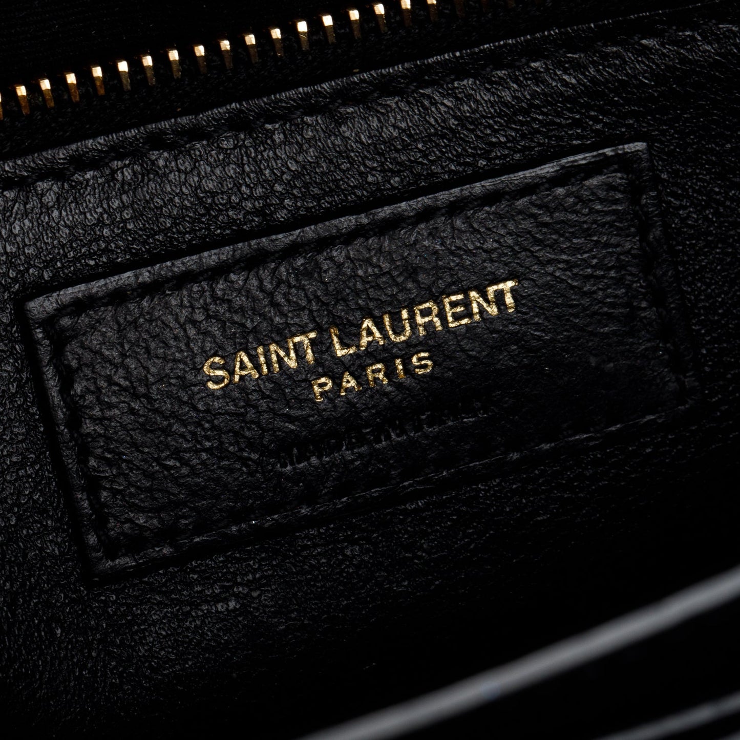 Saint Laurent Black Smooth Leather Suede Medium Cassandra Chain Shoulder Bag