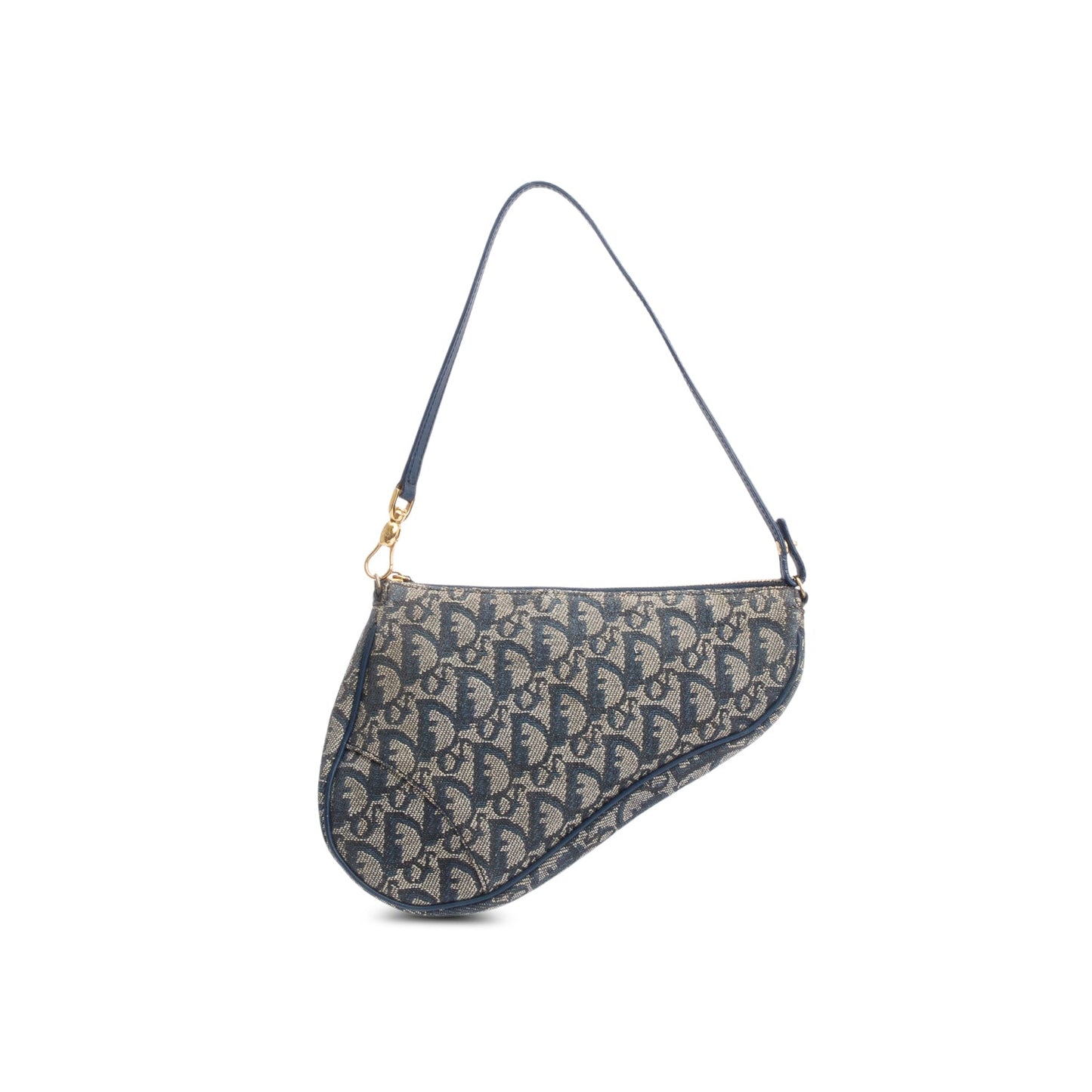 Christian Dior Navy Diorissimo Saddle Pochette