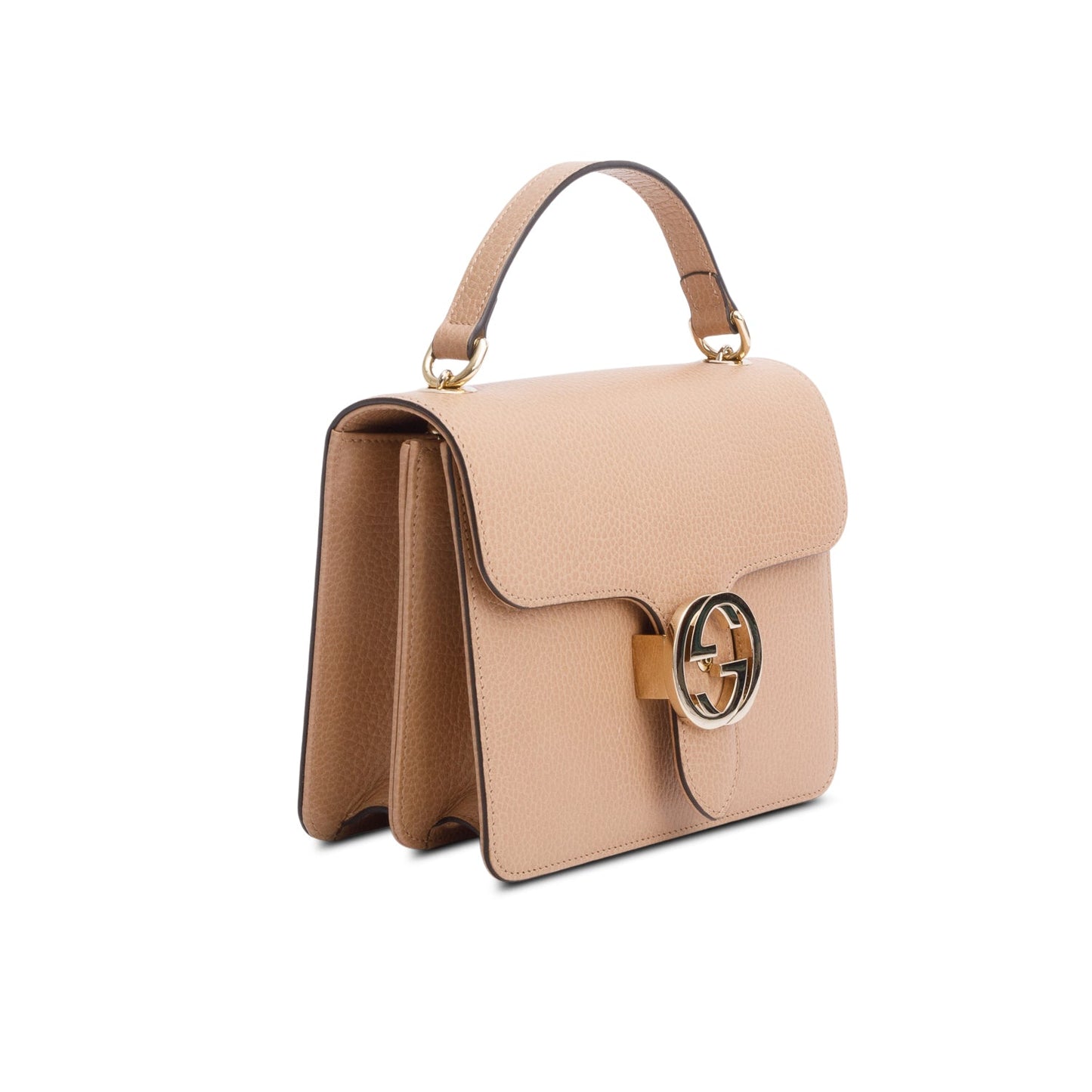 Gucci Beige Dollar Calfskin Small Interlocking G Shoulder Bag