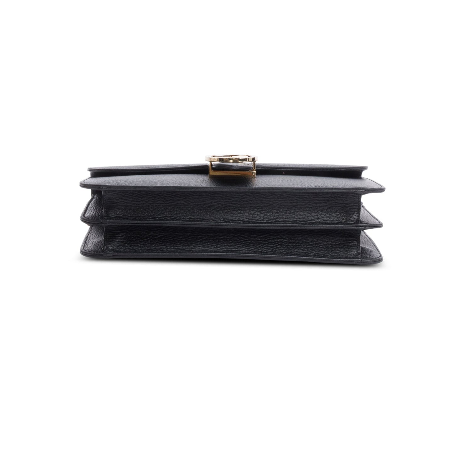 Gucci Black Calfskin Leather Medium Dollar Interlocking GG Shoulder Bag