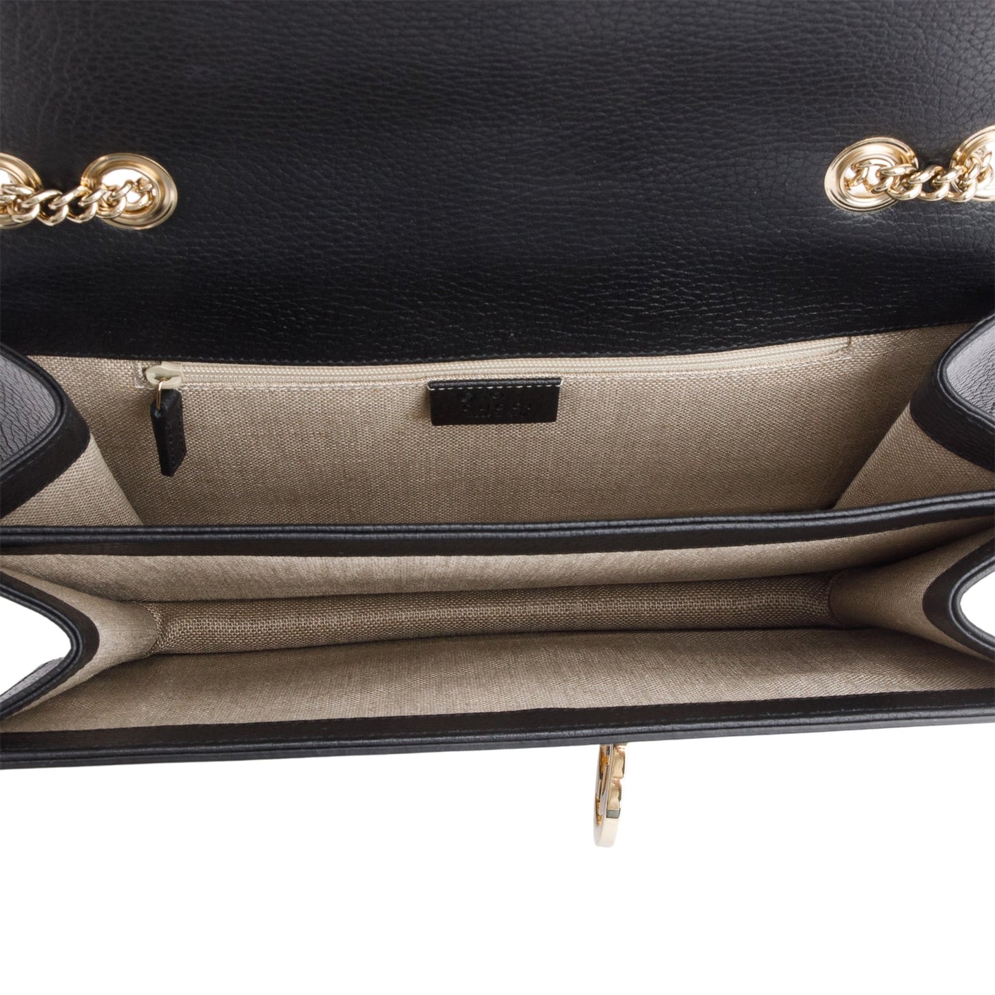 Gucci Black Calfskin Leather Medium Dollar Interlocking GG Shoulder Bag