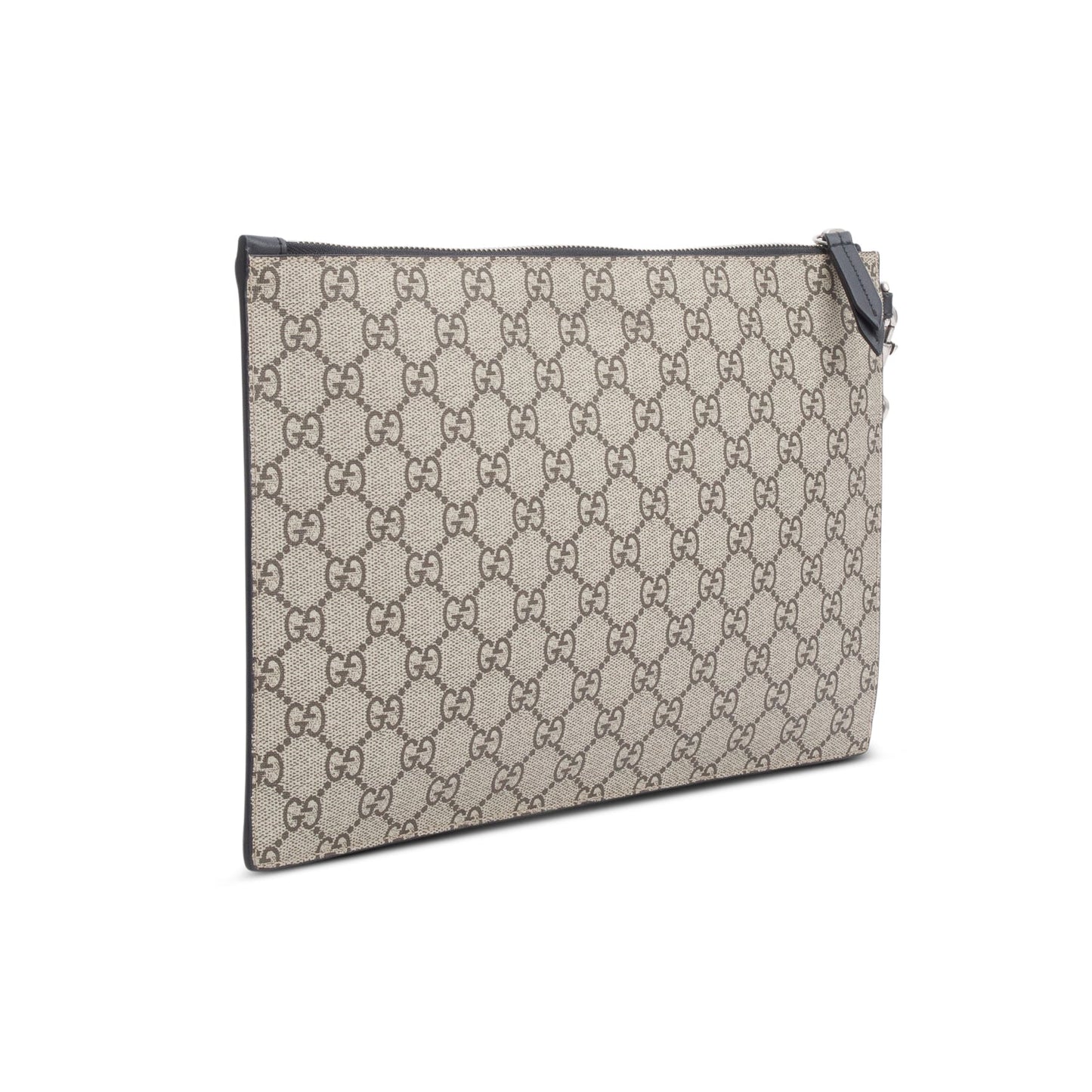 Gucci GG Supreme Monogram Angry Cat Zip Wristlet Pouch