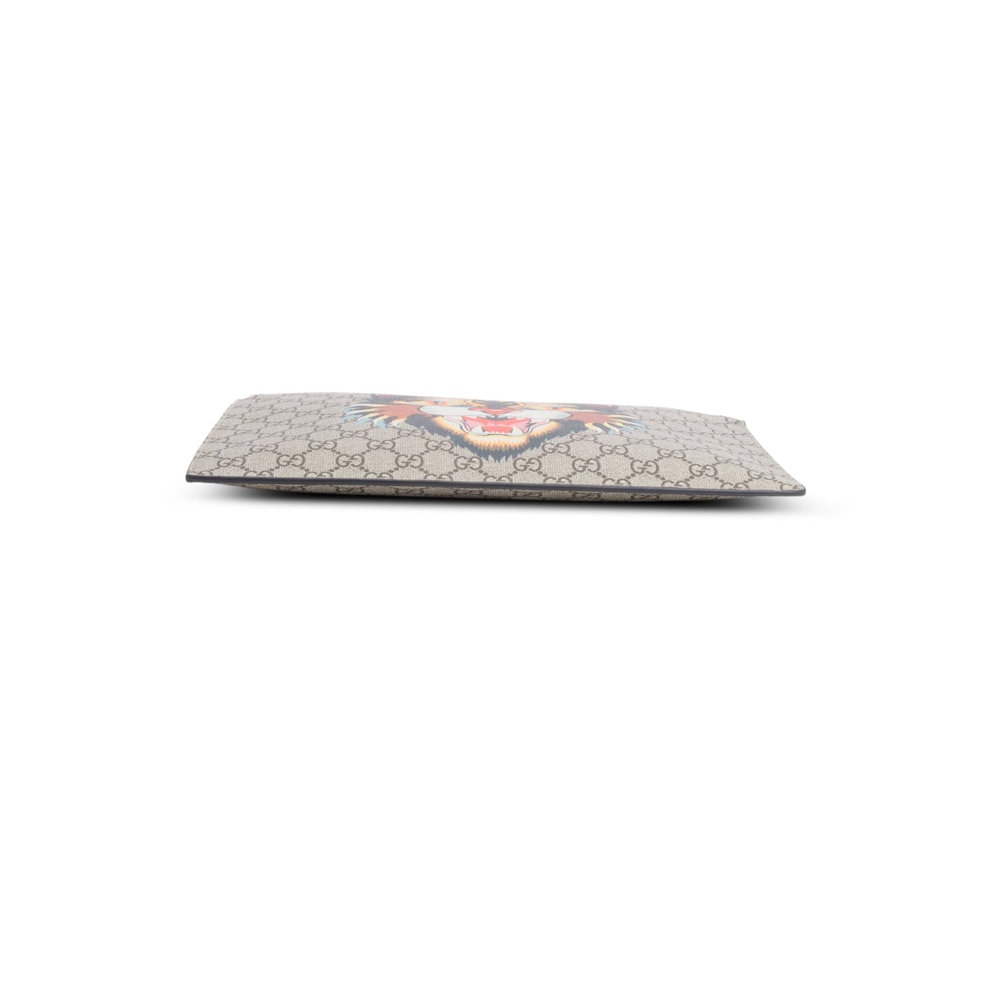 Gucci GG Supreme Monogram Angry Cat Zip Wristlet Pouch