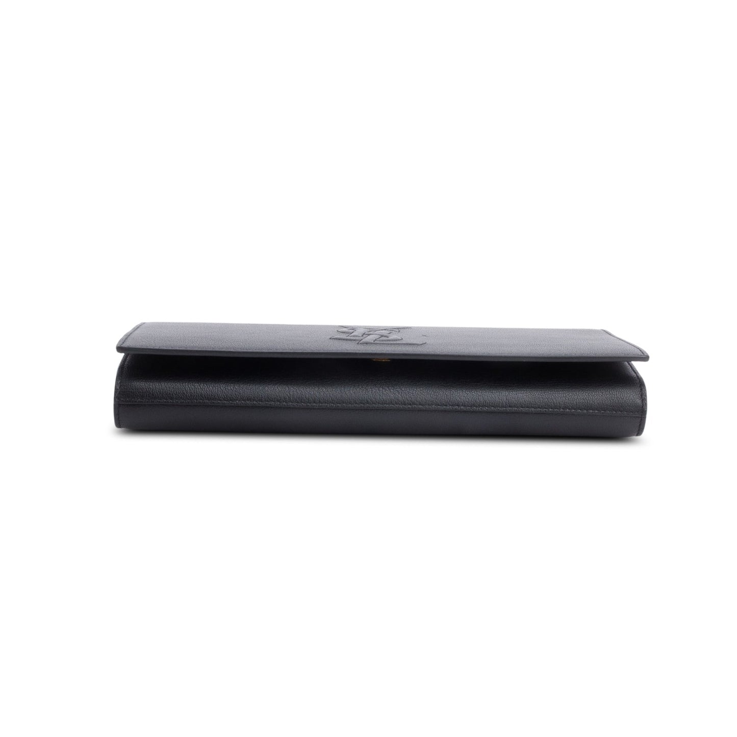 Saint Laurent Black Leather Large Belle de Jour Clutch