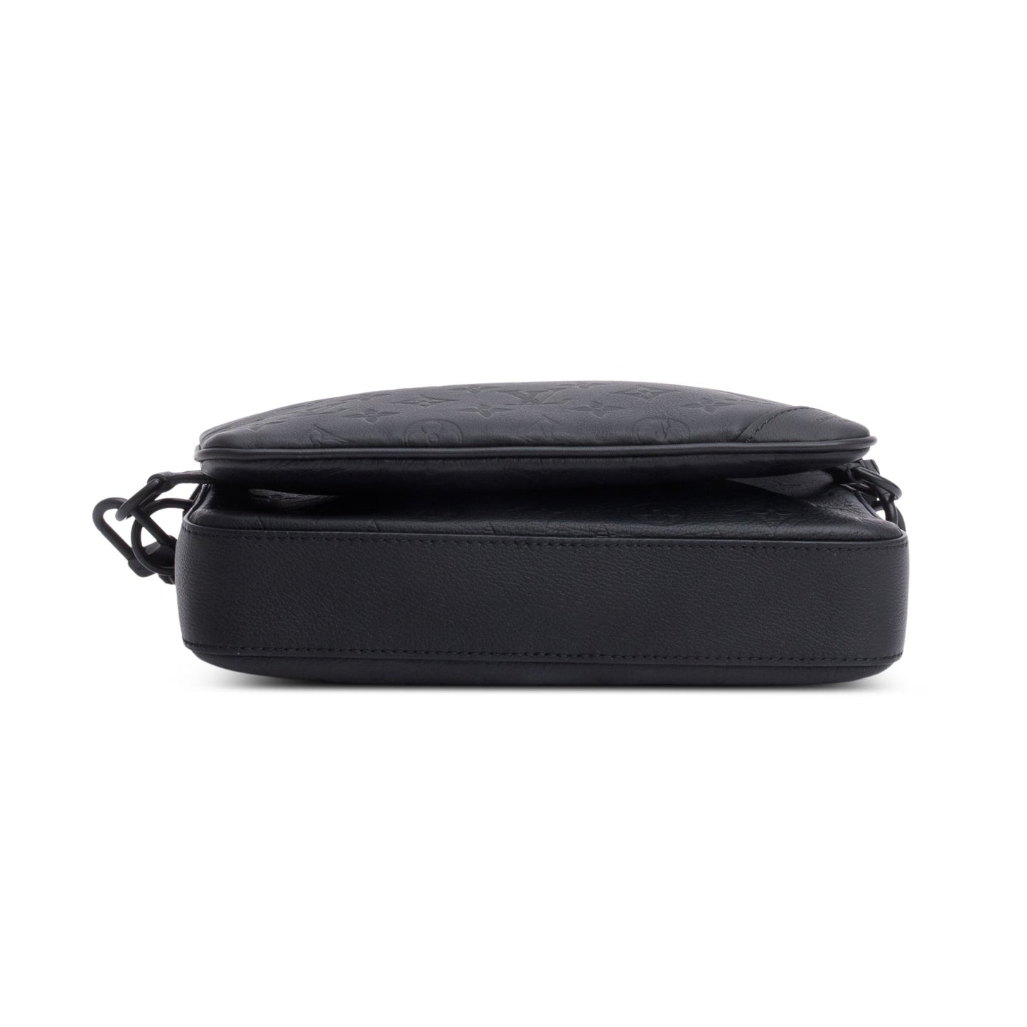Louis Vuitton Black Monogram Shadow Embossed Calfskin Leather Trio Messenger Bag