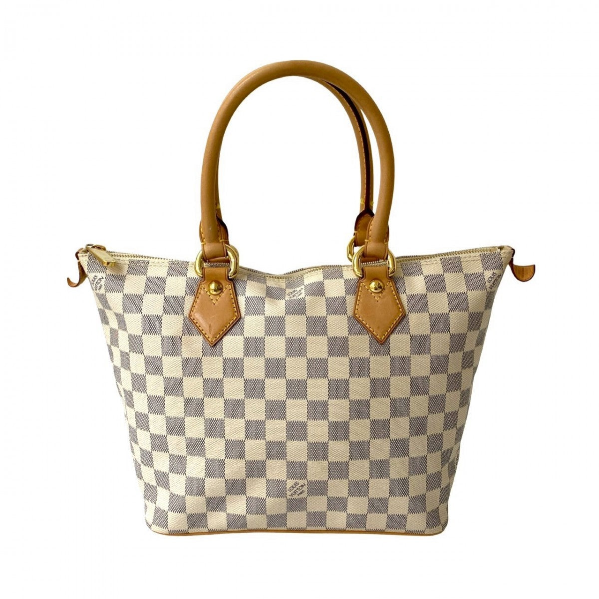 LOUIS VUITTON Tote Bag N51186 Leather, PVC white Damier Azur Saleya PM Women