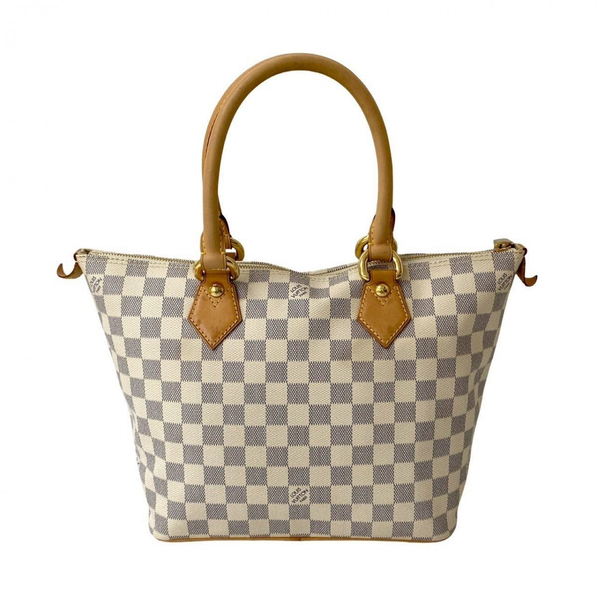 LOUIS VUITTON Tote Bag N51186 Leather, PVC white Damier Azur Saleya PM Women