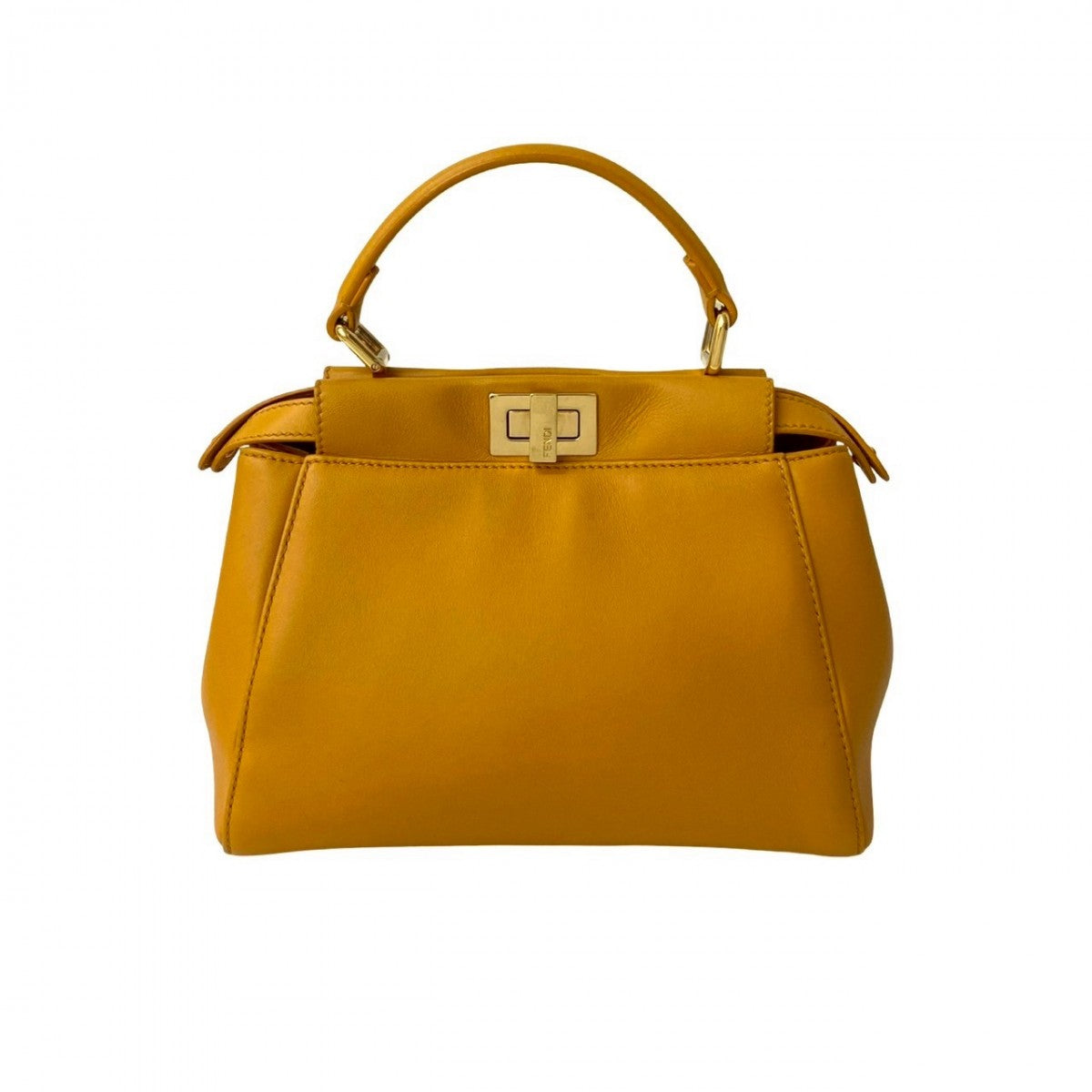 FENDI Shoulder Bag leather yellow Peek-a-boo mini Women