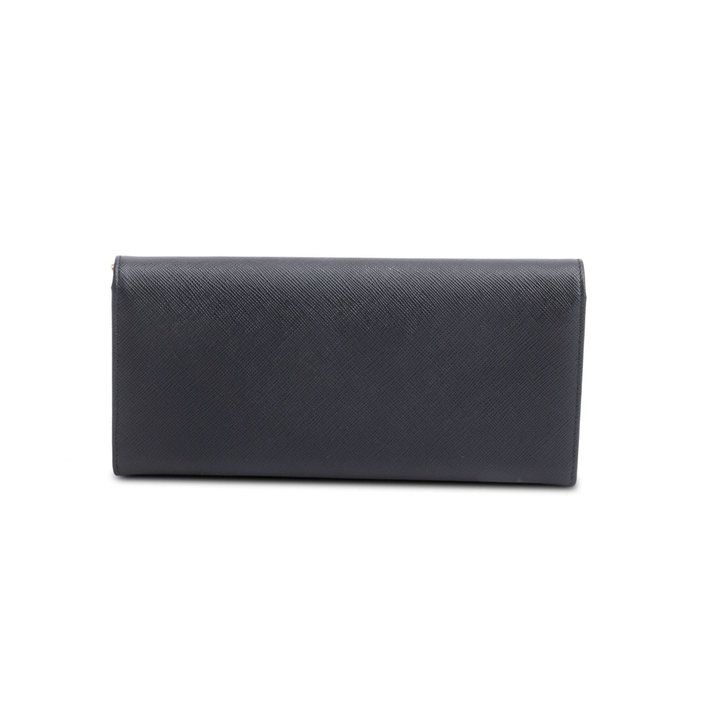 Prada Black Saffiano Metal Continental Wallet on Chain