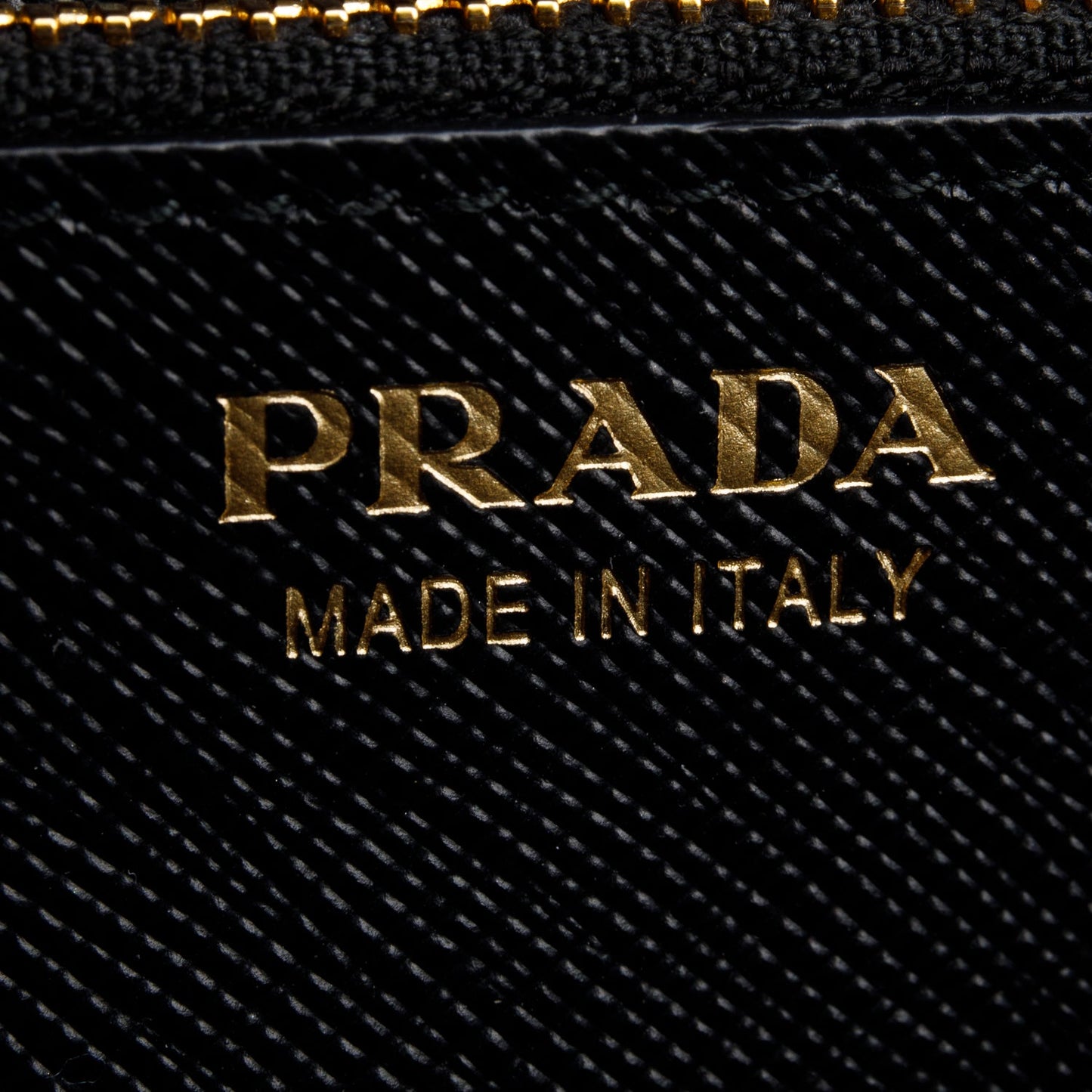 Prada Black Saffiano Metal Continental Wallet on Chain