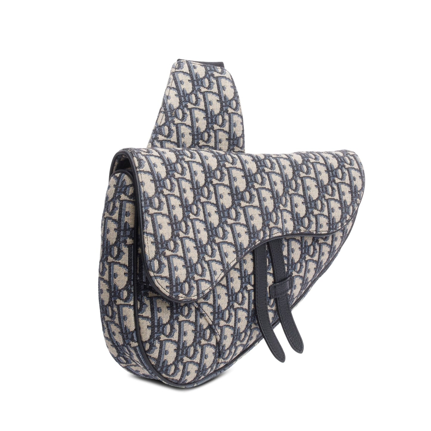Christian Dior 2022 Navy Oblique Canvas Jacquard Saddle Bag