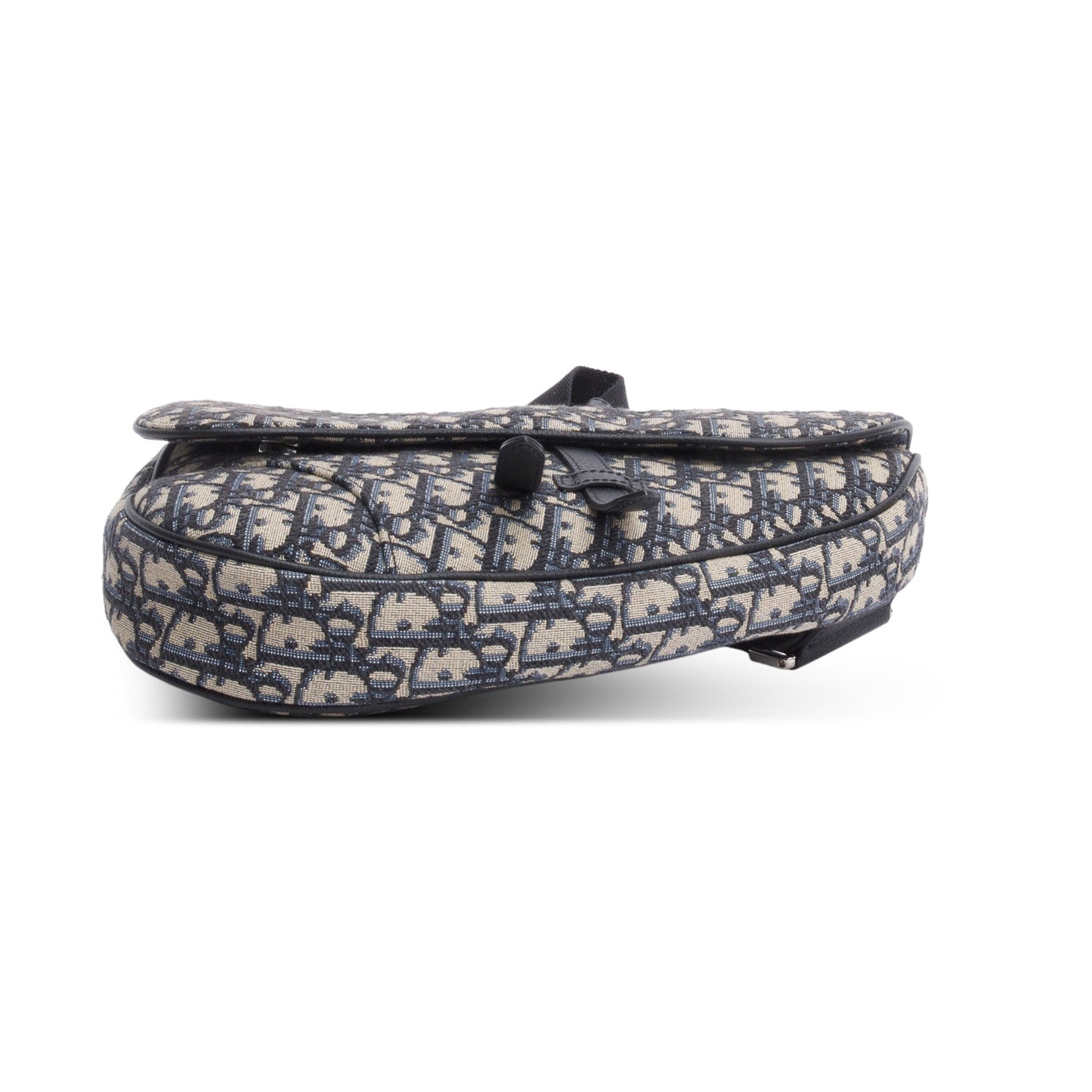 Christian Dior 2022 Navy Oblique Canvas Jacquard Saddle Bag