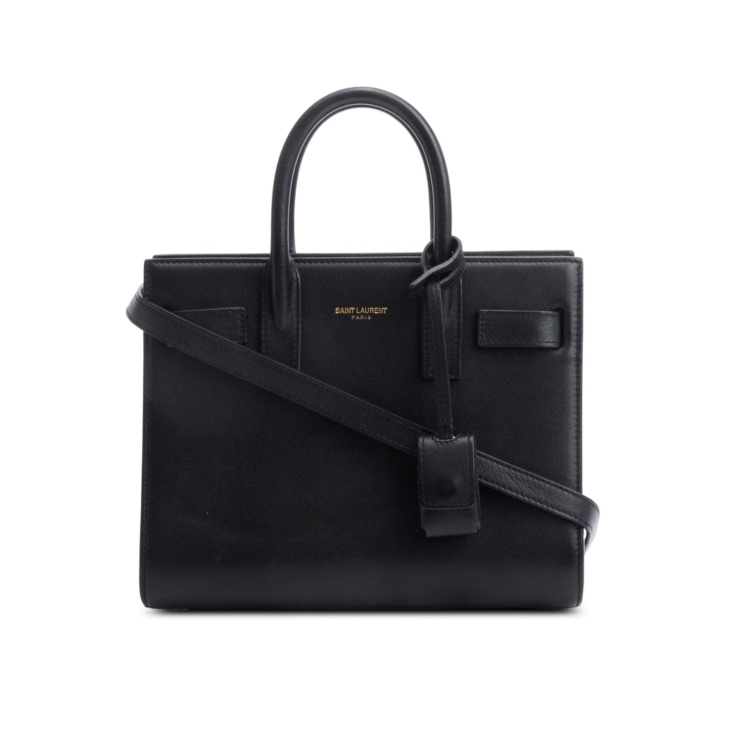 Saint Laurent Black Calfskin Leather Nano Sac De Jour
