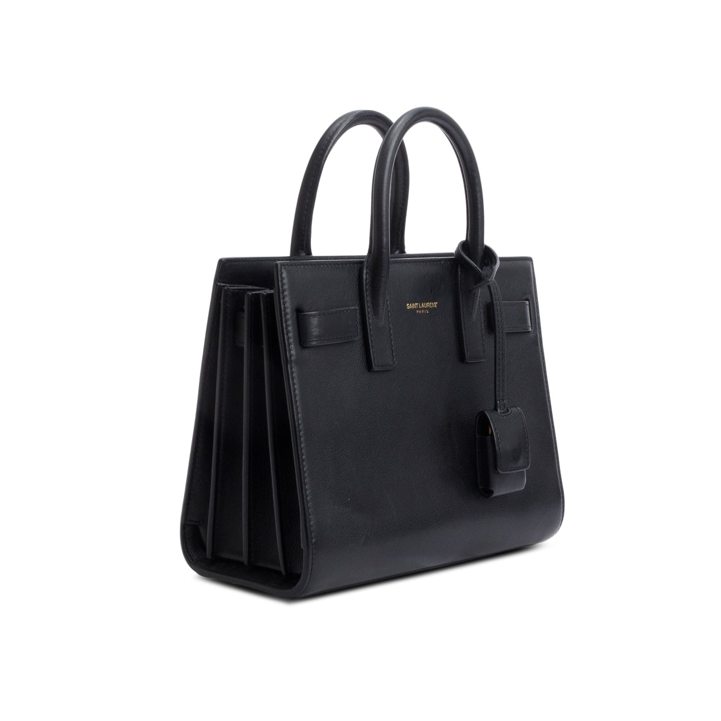 Saint Laurent Black Calfskin Leather Nano Sac De Jour