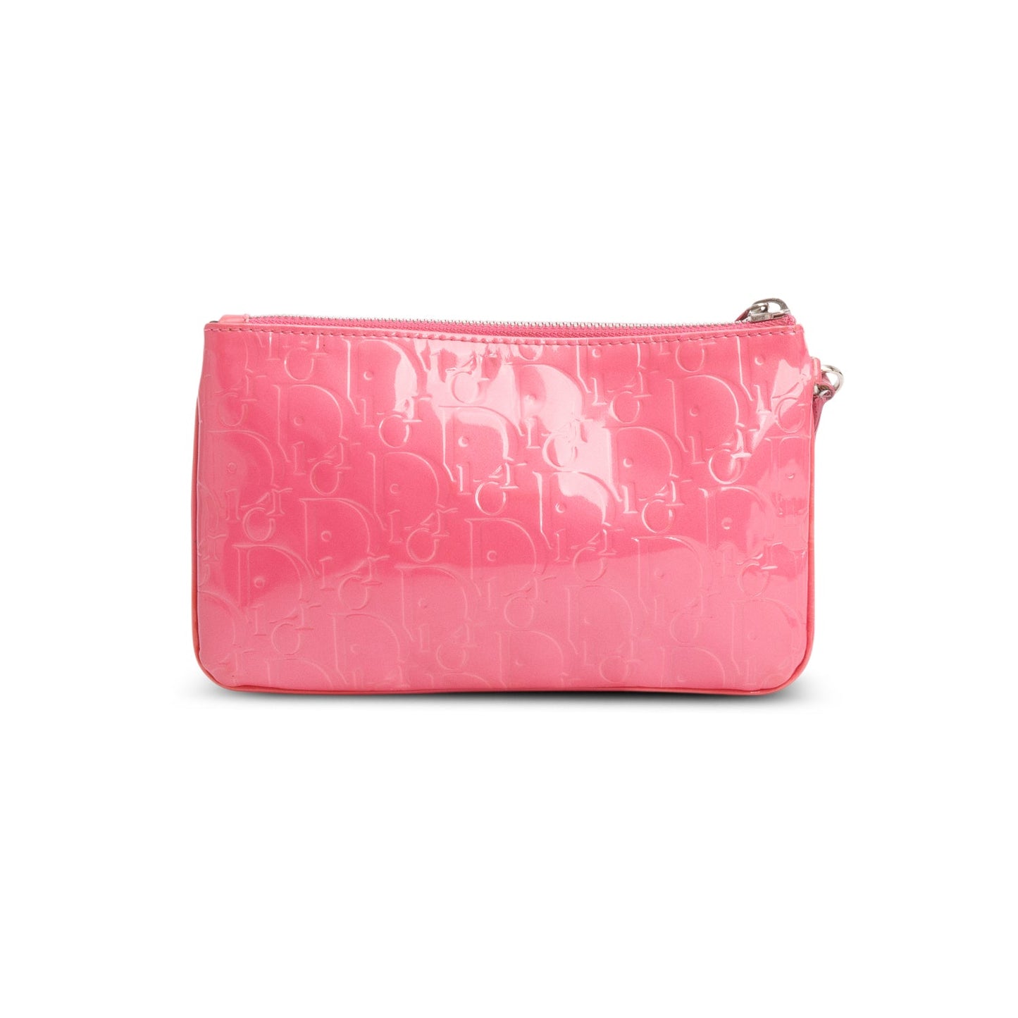 Christian Dior Pink Patent Leather Diorissimo Oblique Wristlet
