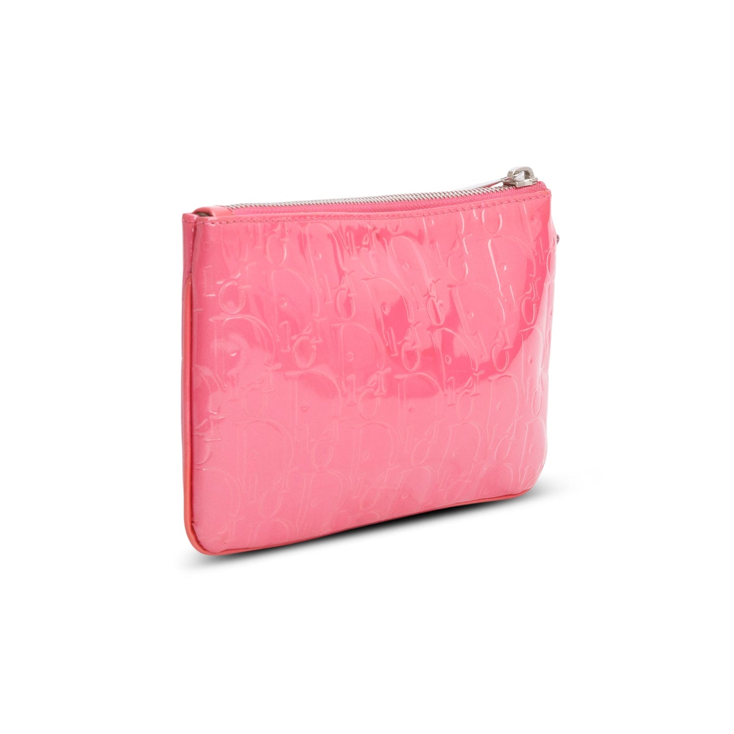 Christian Dior Pink Patent Leather Diorissimo Oblique Wristlet