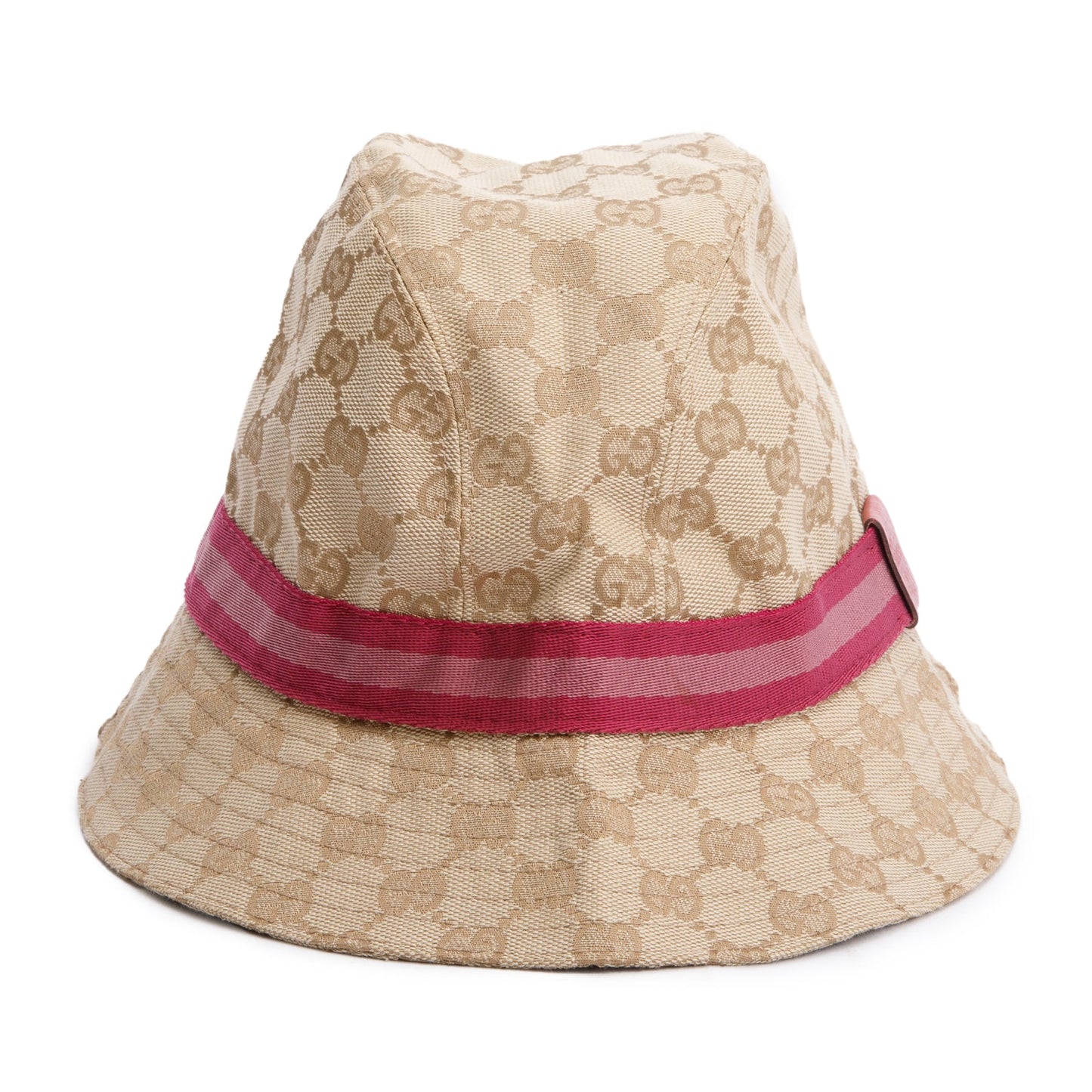 Gucci Beige Monogram Web Bucket Hat, Size XL