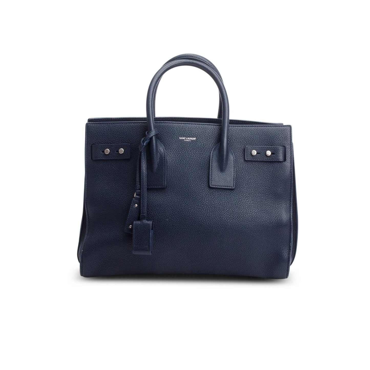 Saint Laurent Navy Supple Grained Leather Small Sac De Jour