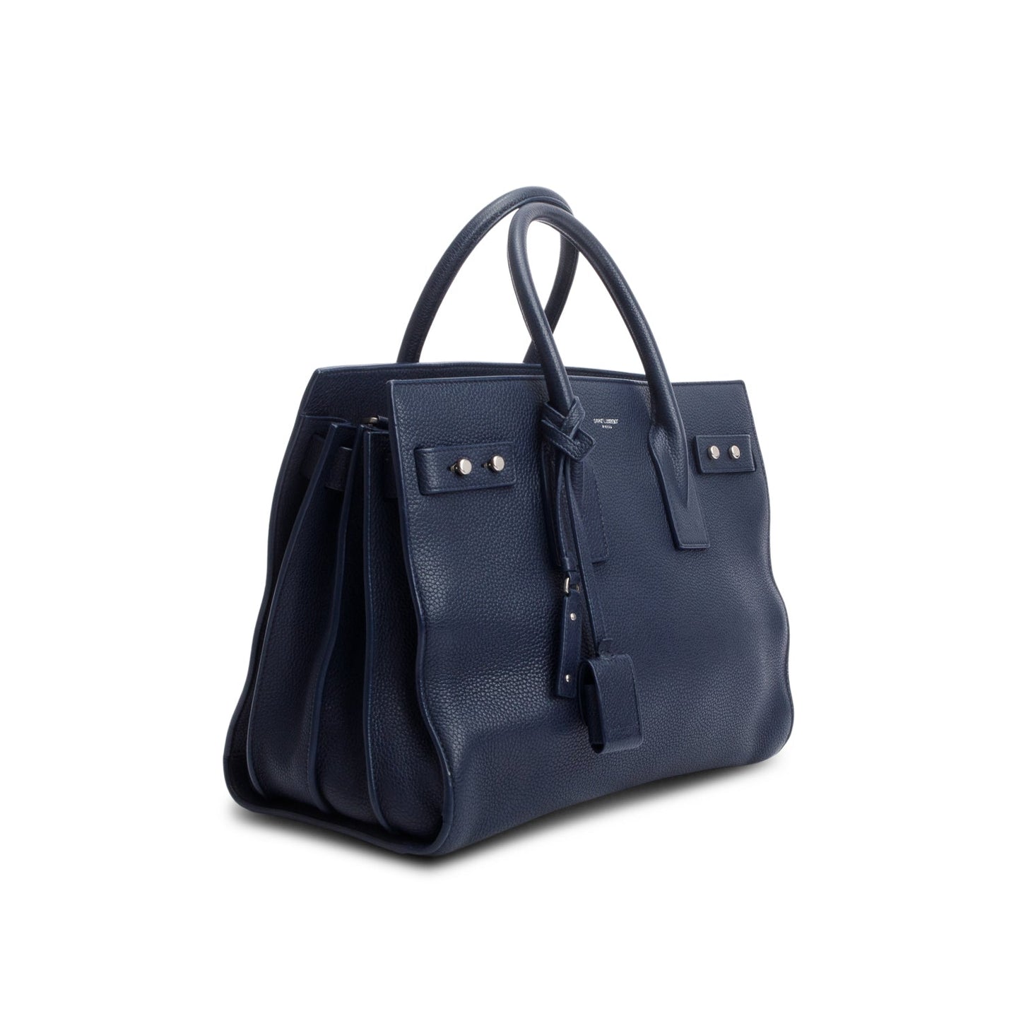 Saint Laurent Navy Supple Grained Leather Small Sac De Jour