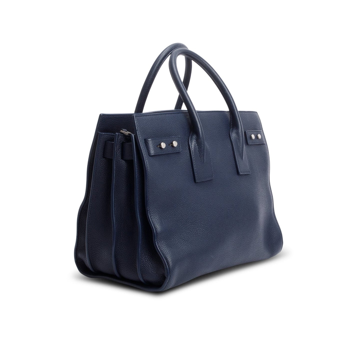 Saint Laurent Navy Supple Grained Leather Small Sac De Jour