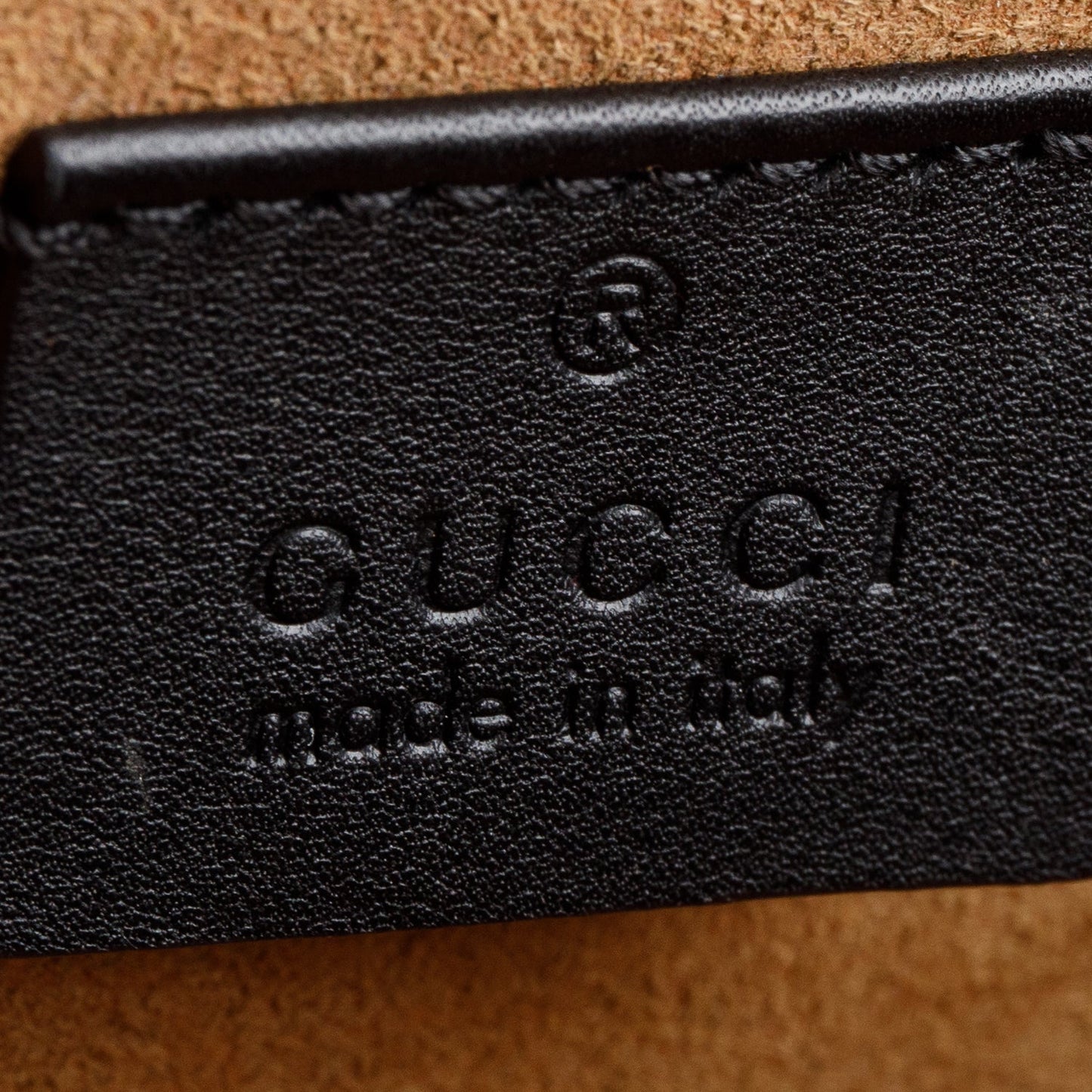 Gucci GG Supreme Brown Leather Trim Small Padlock Bamboo Handle Bag