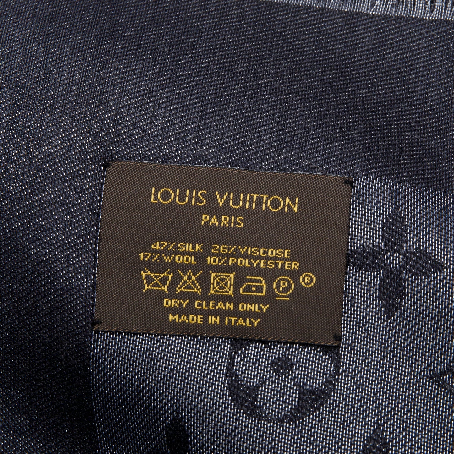 Louis Vuitton Black/Grey Monogram Silk/Wool My Daily Denim Shawl Scarf