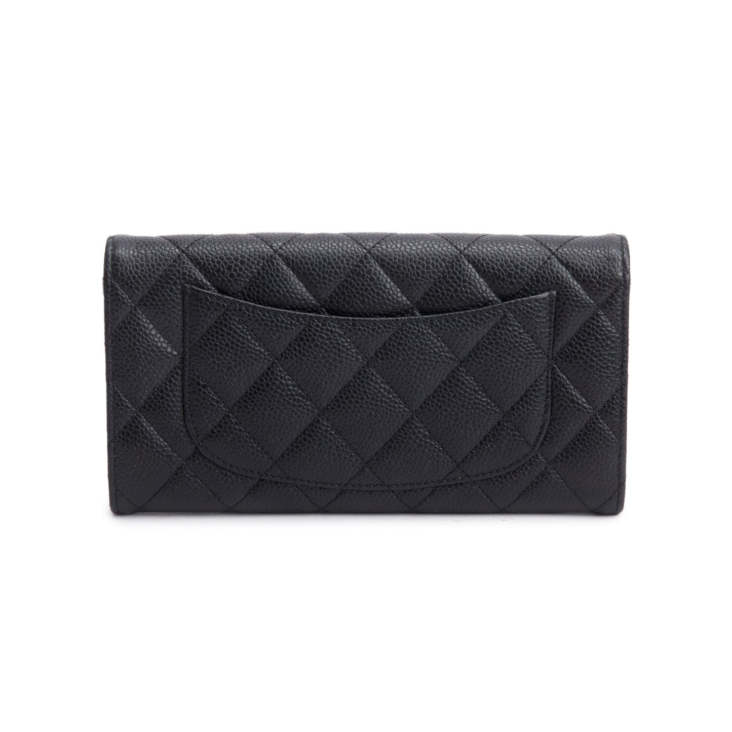 Chanel Black Caviar Leather Classic Long Flap Wallet