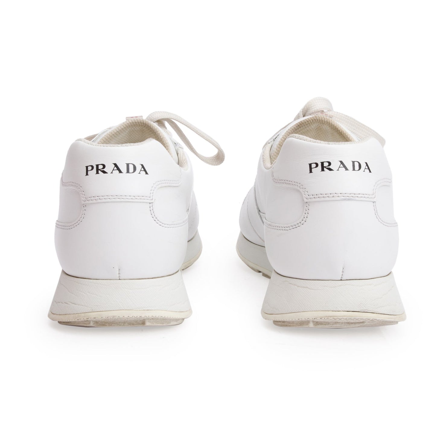 Prada White Leather Sport Sneakers, Men's Size 8.5