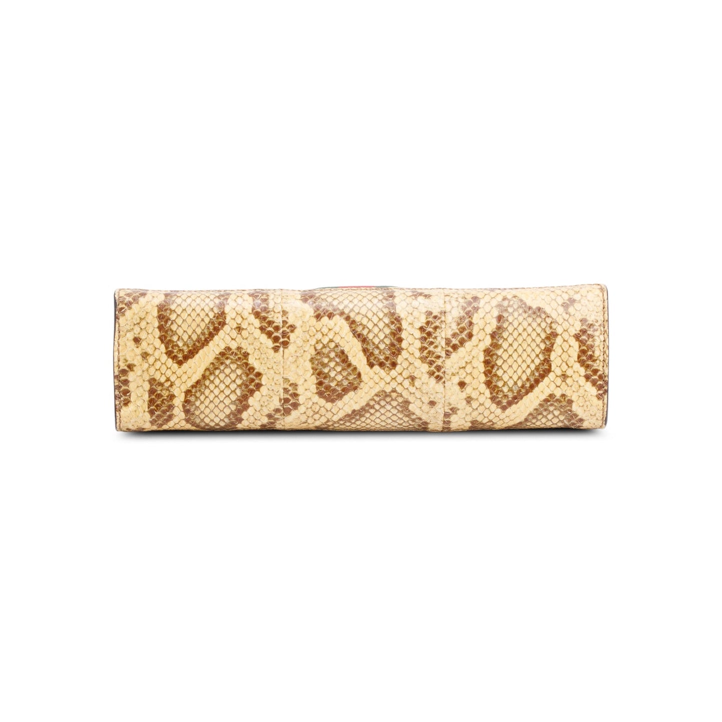 Gucci Beige Raffia Python GG Small Ophidia Chain Shoulder Bag