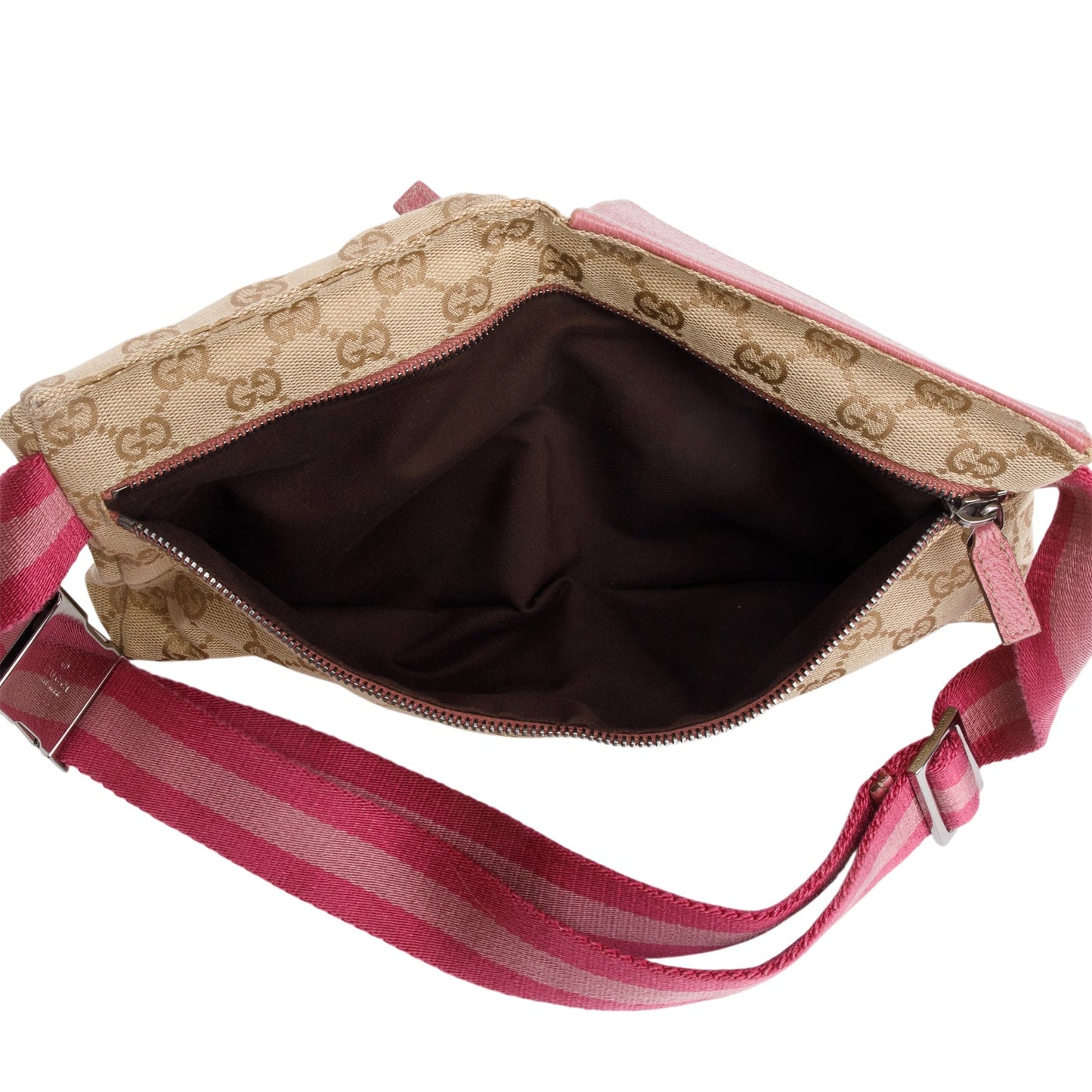 Gucci GG Monogram Web Double Pocket Belt Bag