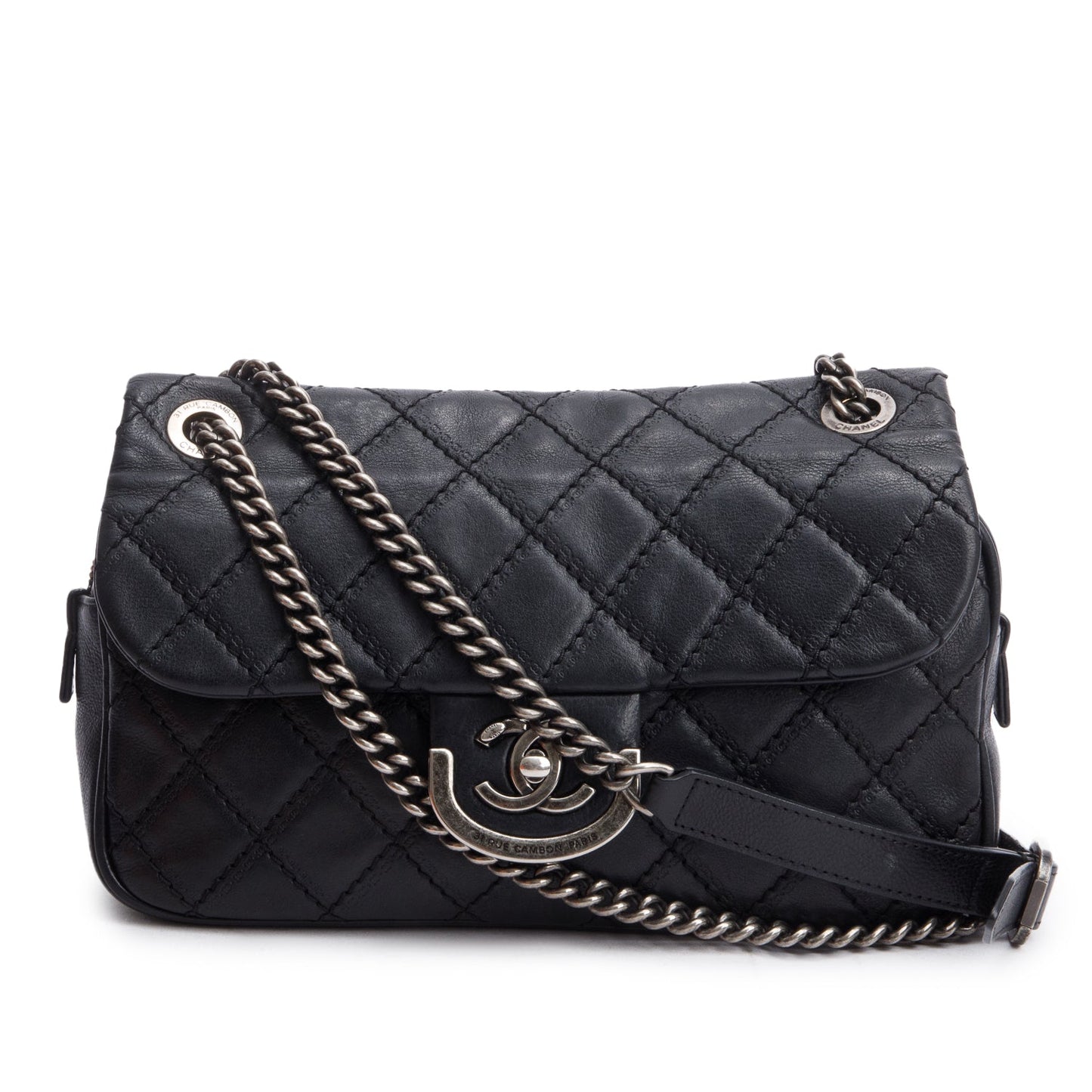 Chanel Black Quilted Calfskin Leather Paris-Edinburgh Coco Sporran Flap Bag