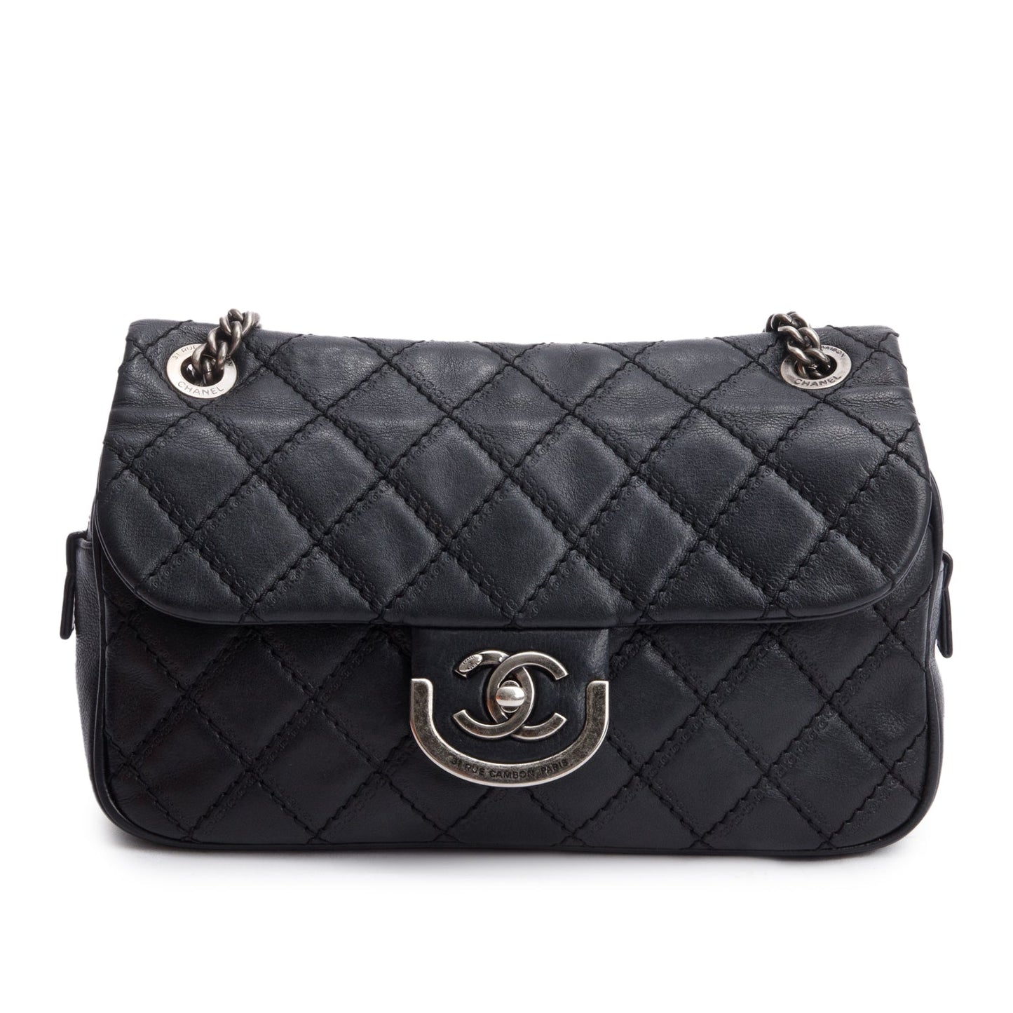 Chanel Black Quilted Calfskin Leather Paris-Edinburgh Coco Sporran Flap Bag
