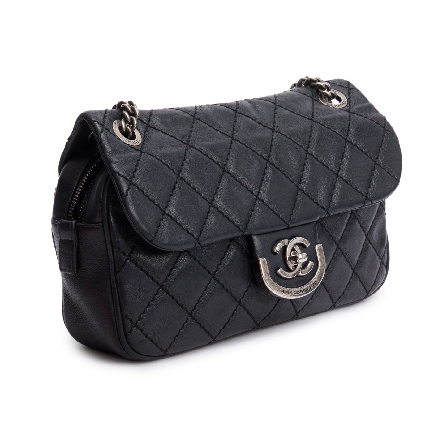 Chanel Black Quilted Calfskin Leather Paris-Edinburgh Coco Sporran Flap Bag