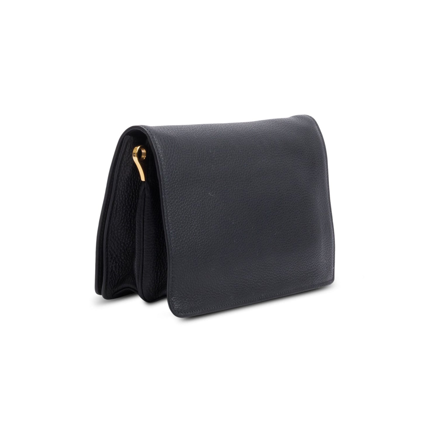 Prada Black Vitello Daino Phenix Flap Crossbody Bag