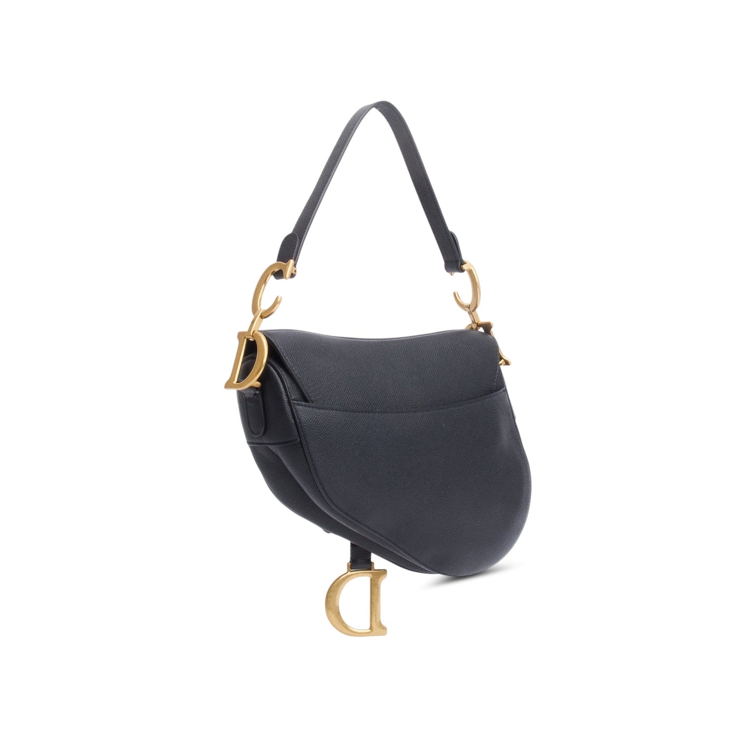 Christian Dior 2020 Black Grained Calfskin Saddle Bag