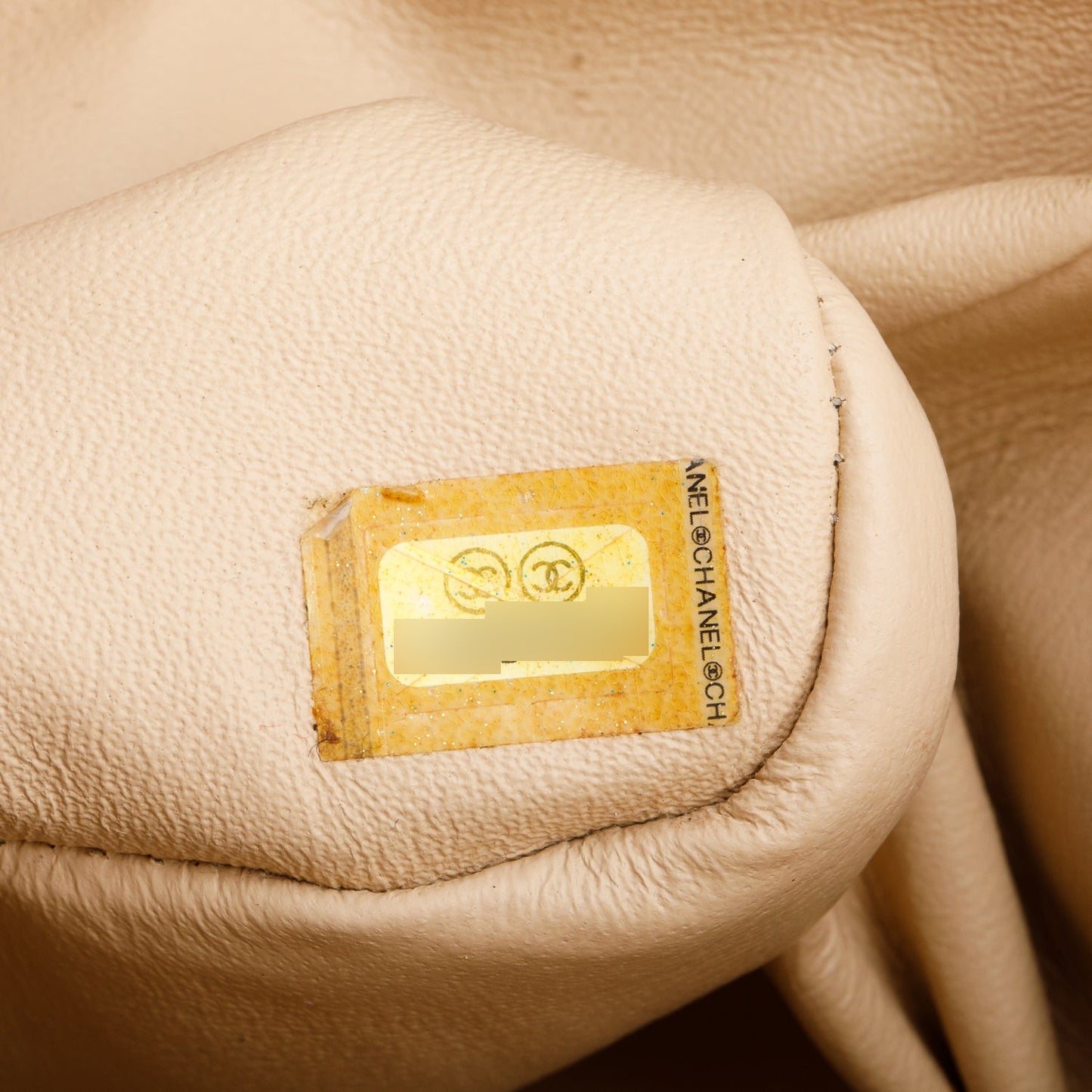 Chanel Beige Quilted Caviar Leather Classic Jumbo Double Flap Bag
