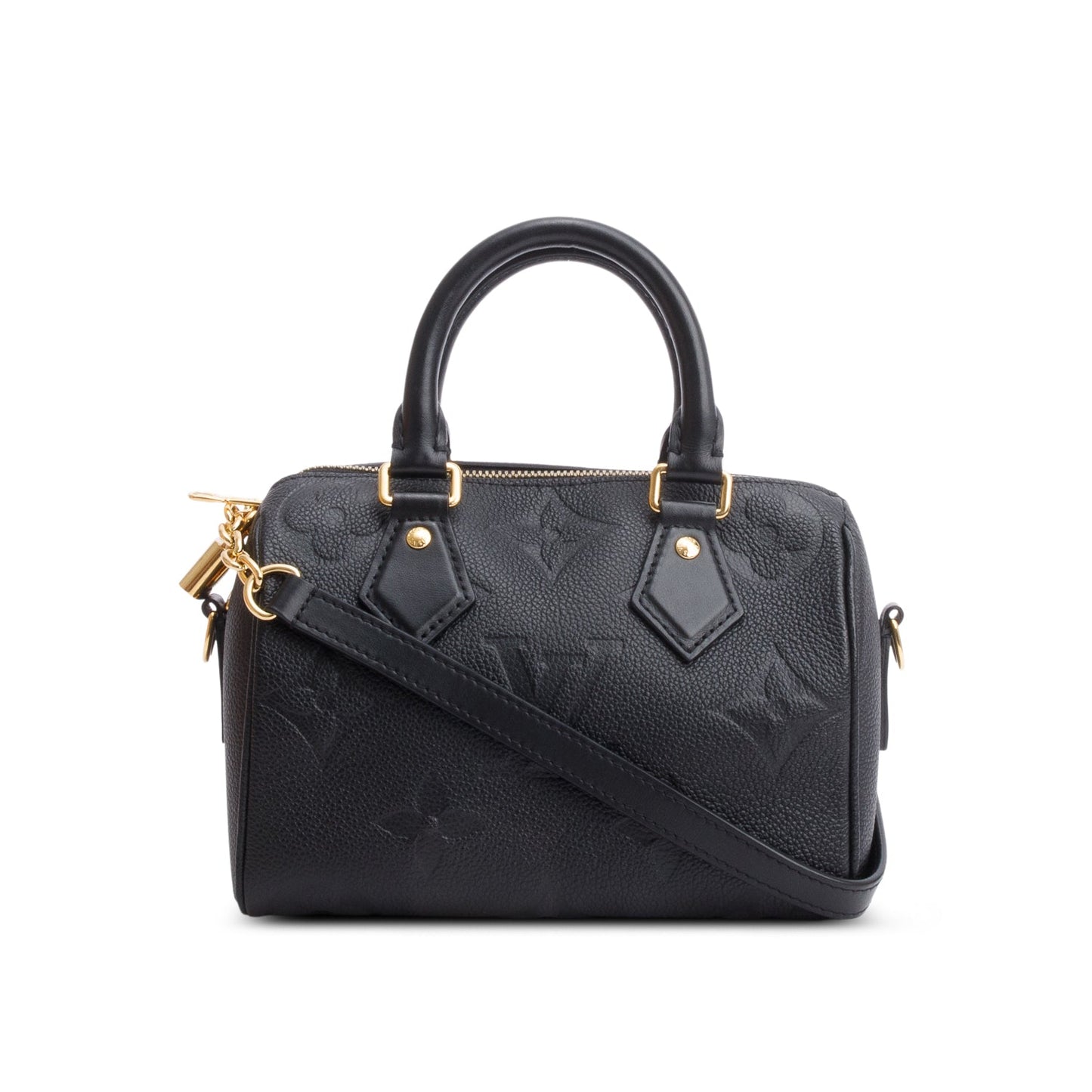 Louis Vuitton Black Monogram Empreinte Leather Speedy Bandouliere 20