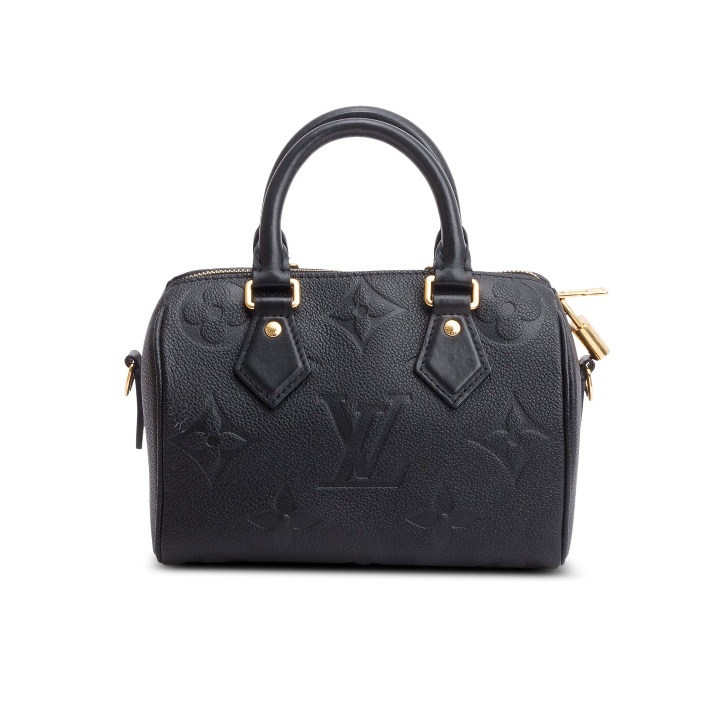 Louis Vuitton Black Monogram Empreinte Leather Speedy Bandouliere 20
