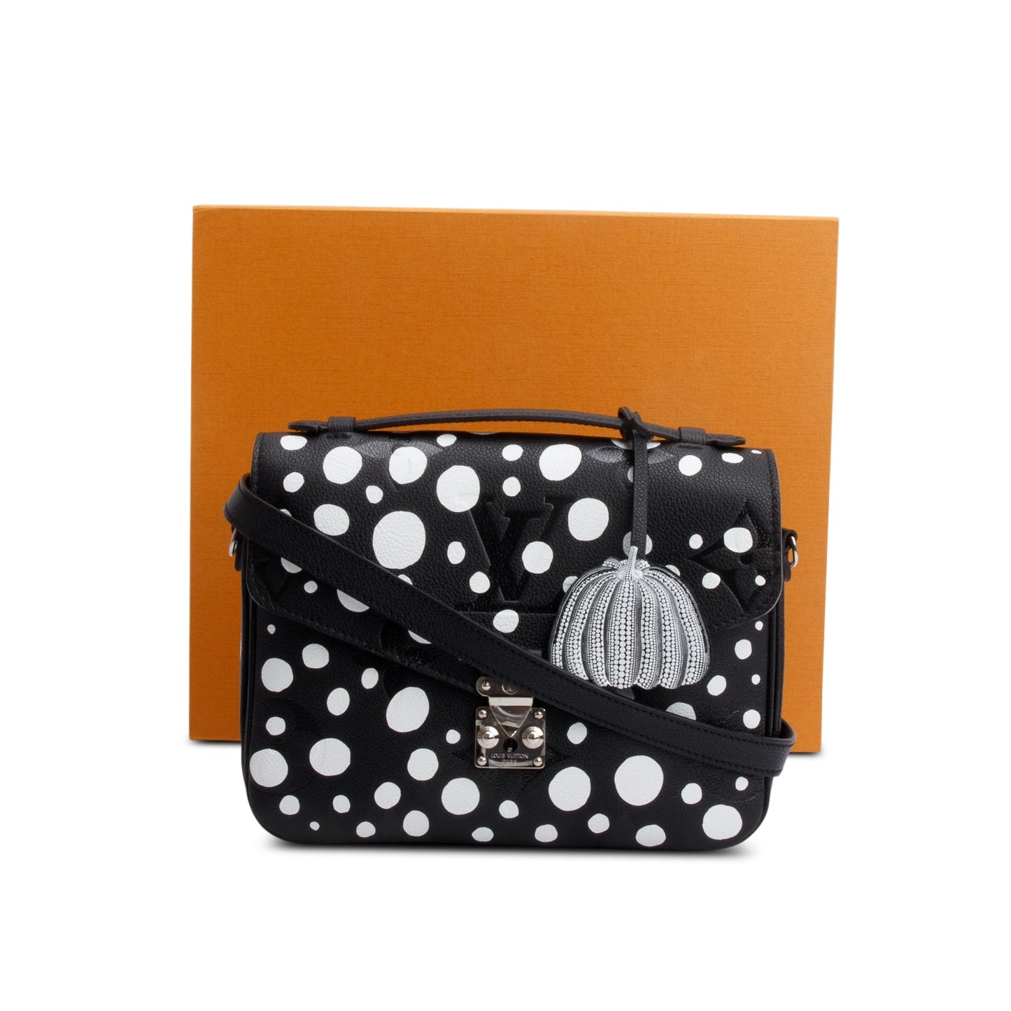 Louis Vuitton x Yayoi Kusama 2023 Black Infinity Dots Monogram Empreinte Leather Pochette Metis