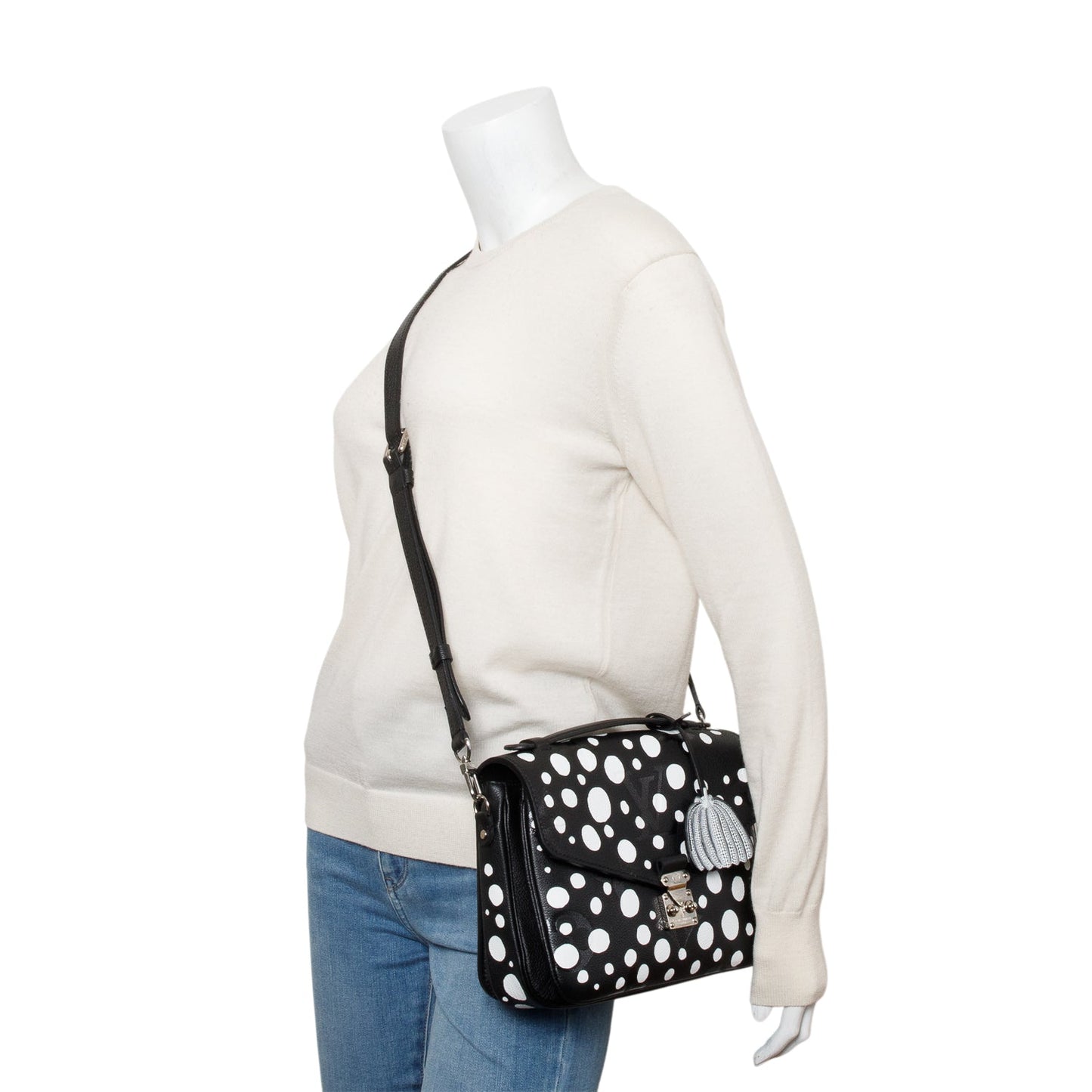 Louis Vuitton x Yayoi Kusama 2023 Black Infinity Dots Monogram Empreinte Leather Pochette Metis