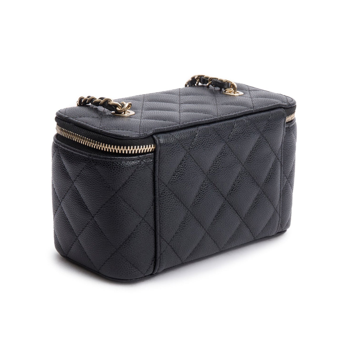 Chanel Black Caviar Quilted Small Vanity Case