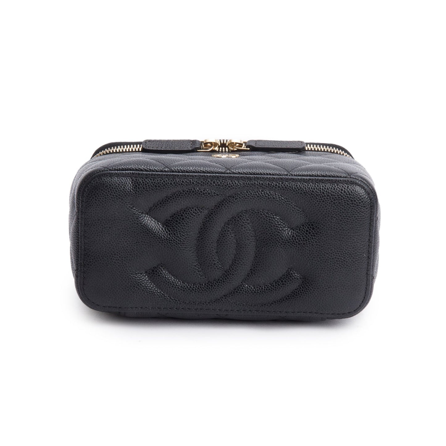Chanel Black Caviar Quilted Small Vanity Case