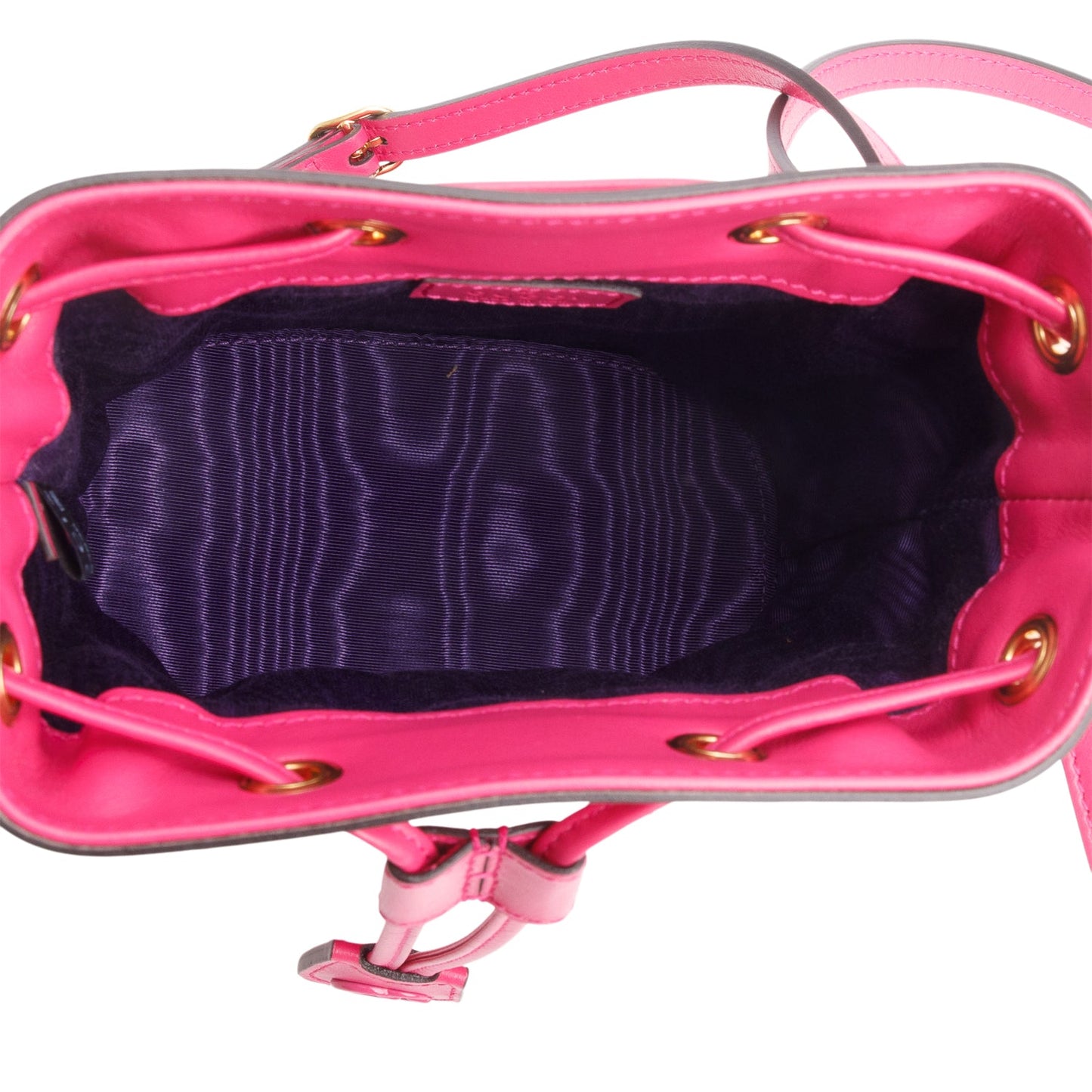 Gucci Pink Nylon Calfskin Enamel GG Bucket Bag