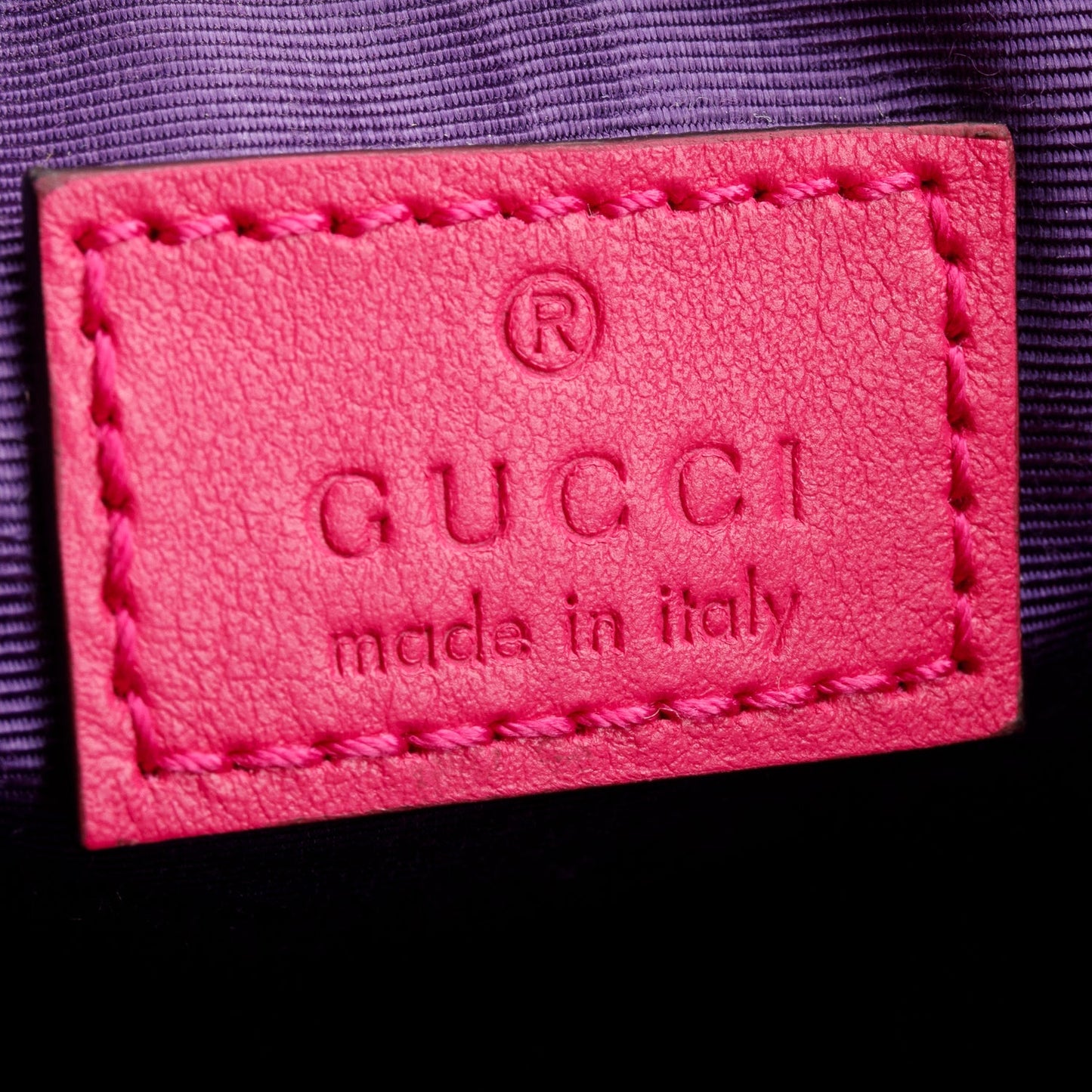 Gucci Pink Nylon Calfskin Enamel GG Bucket Bag