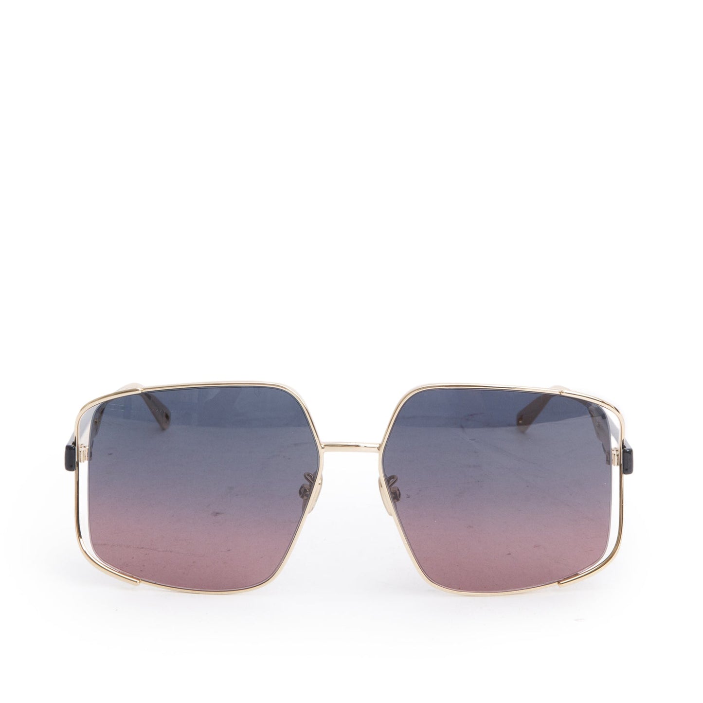 Christian Dior Black Acetate Gold Tone Metal ArchiDior S1U Square Sunglasses