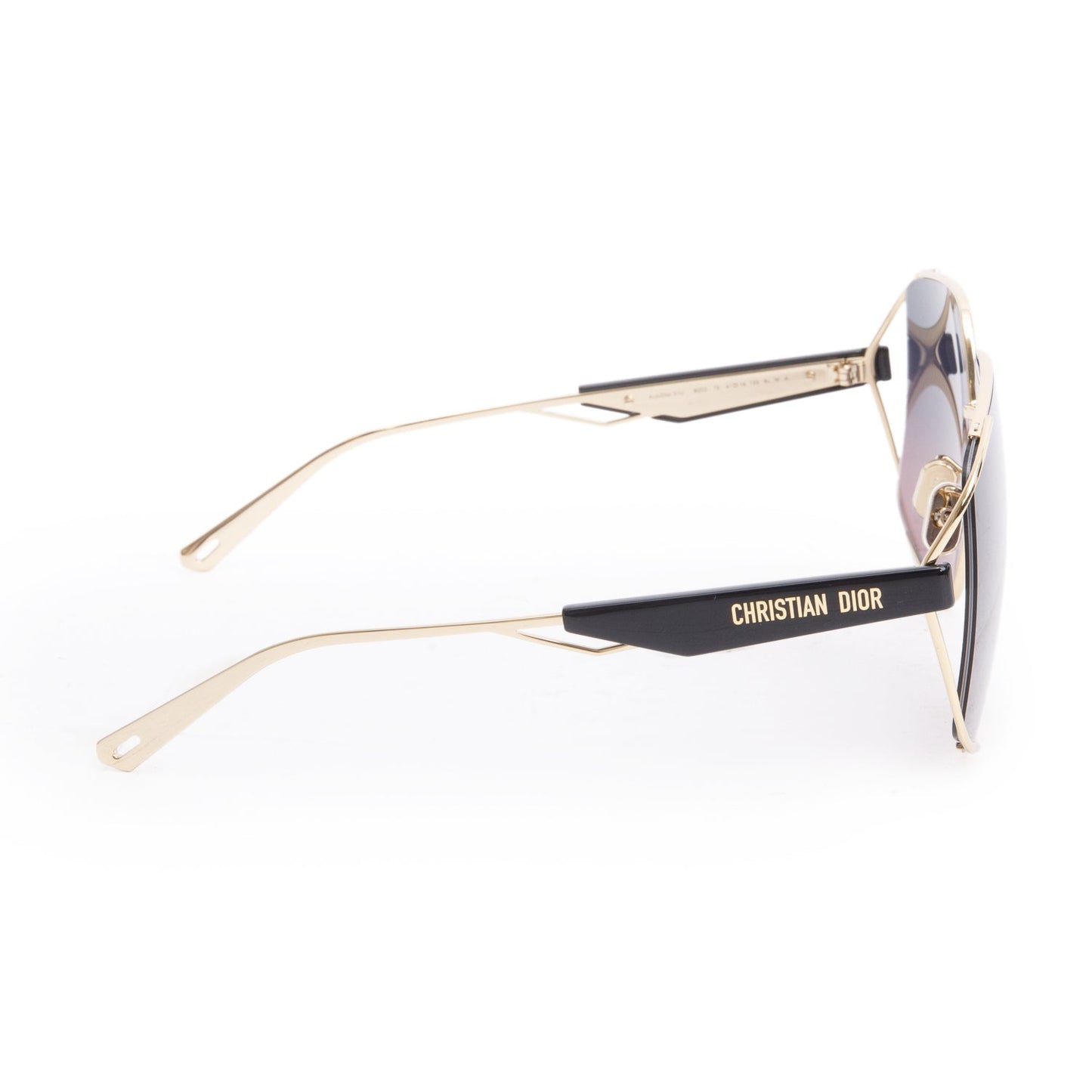 Christian Dior Black Acetate Gold Tone Metal ArchiDior S1U Square Sunglasses