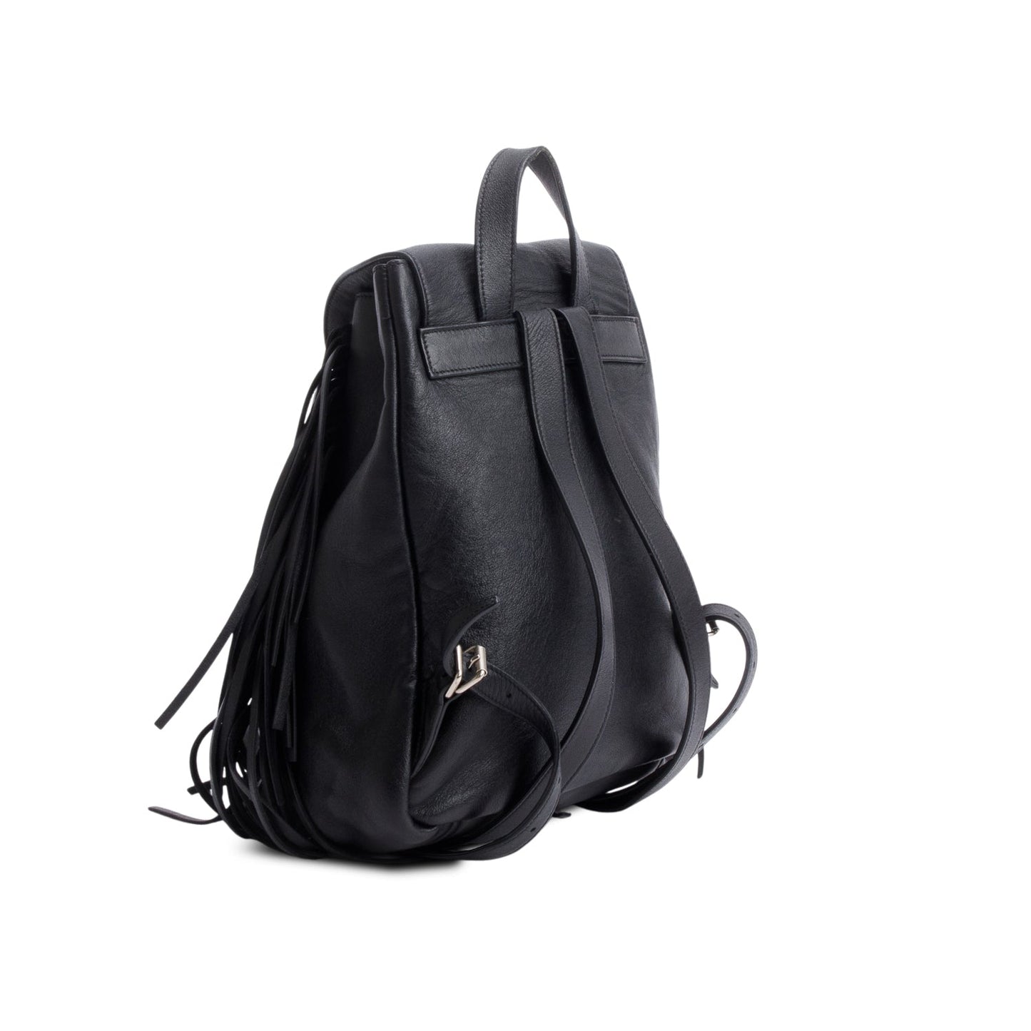 Saint Laurent Black Calfskin Fringe Festival Backpack