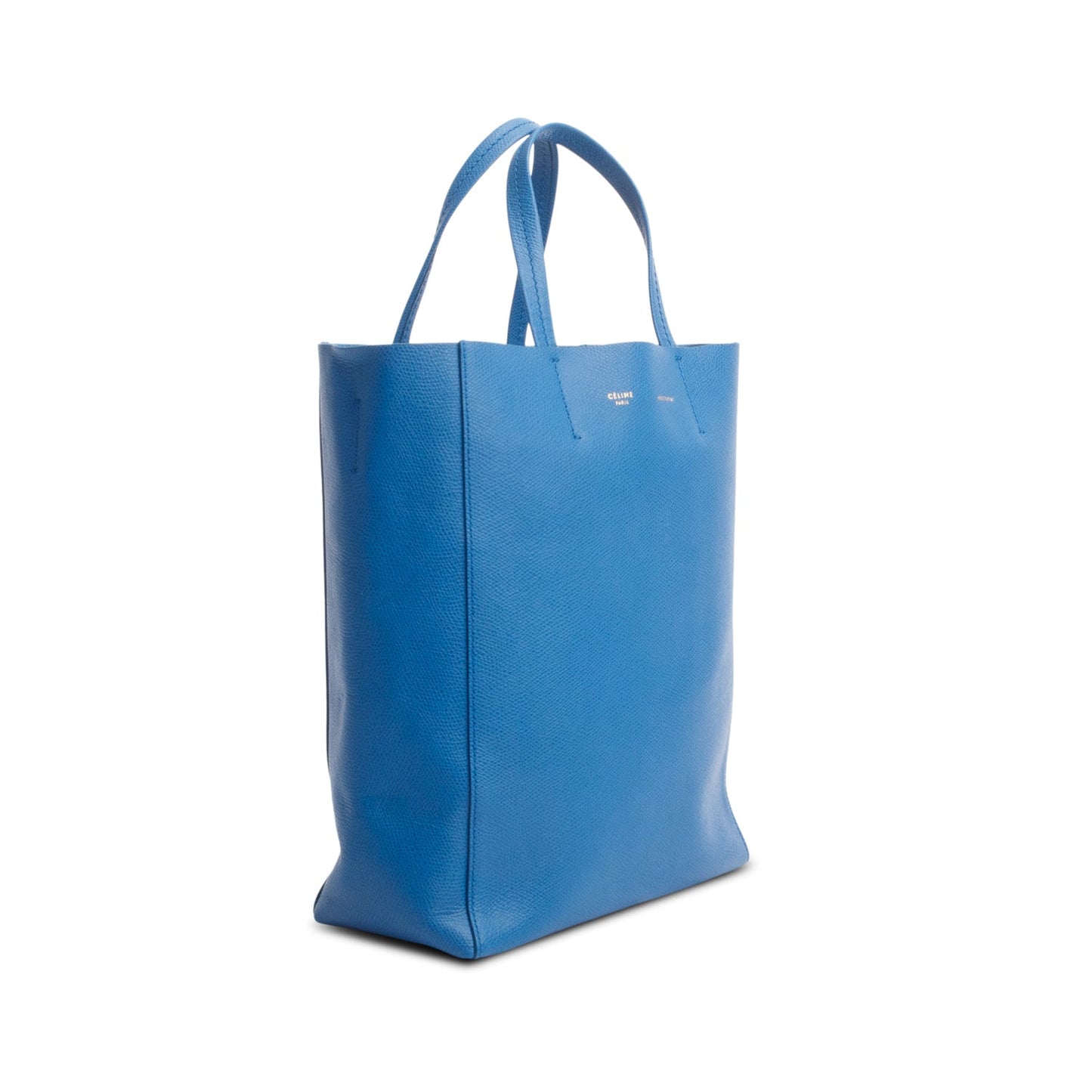 Celine Blue Grained Calfskin Small Vertical Cabas Tote