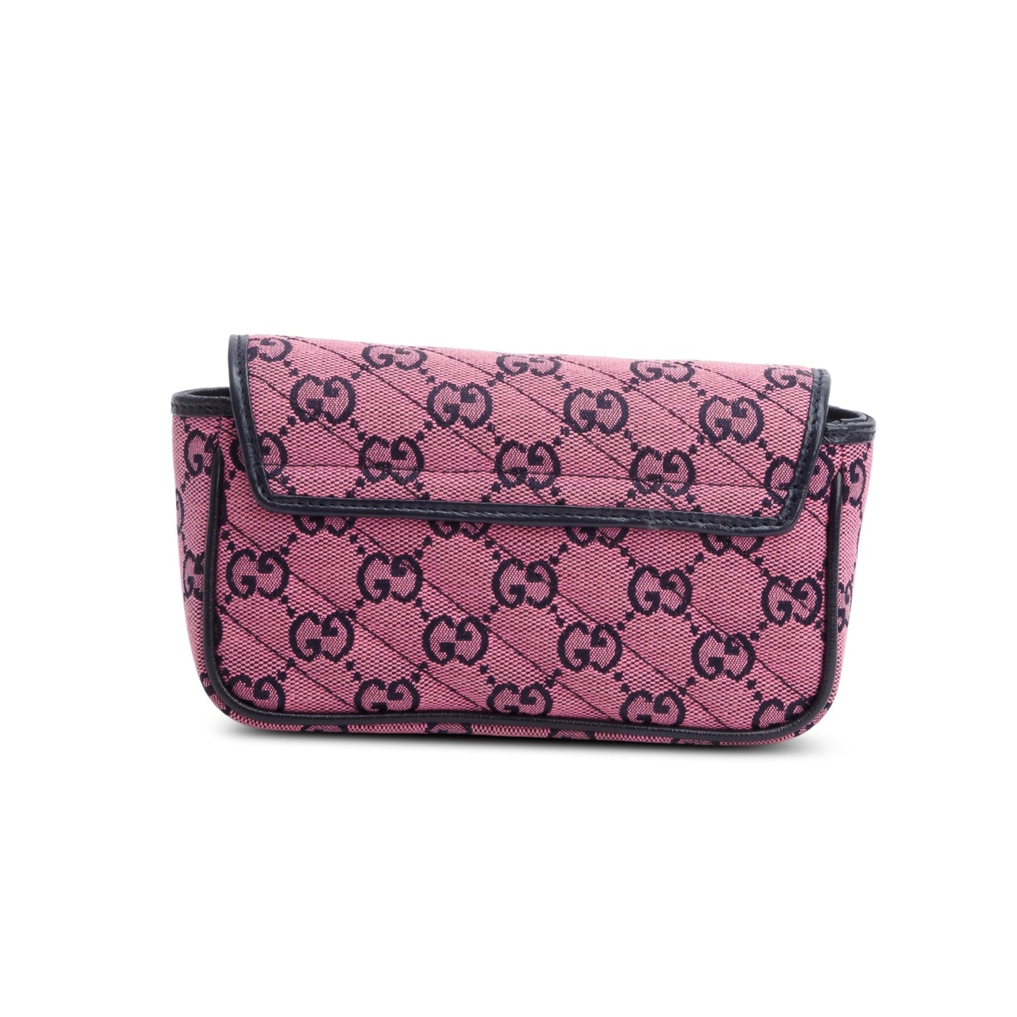 Gucci Pink Monogram Matelasse Floral Embroidered Super Mini GG Marmont Shoulder Bag