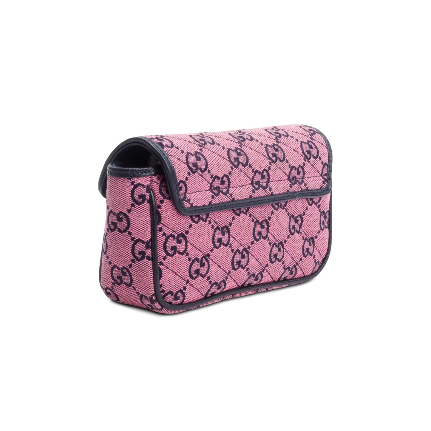 Gucci Pink Monogram Matelasse Floral Embroidered Super Mini GG Marmont Shoulder Bag